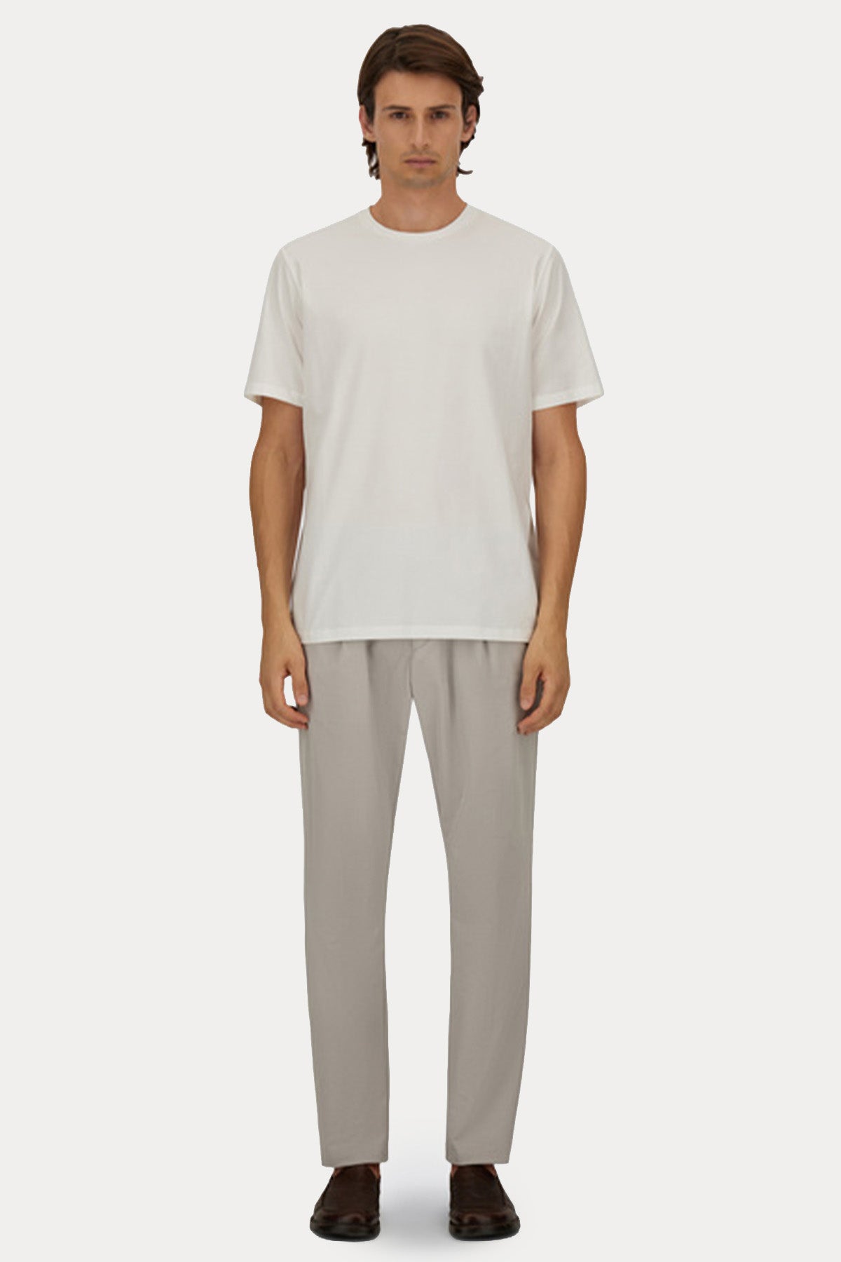 Herno Regular Fit Dokulu Kumaş Tek Pile Beli Lastikli Pantolon