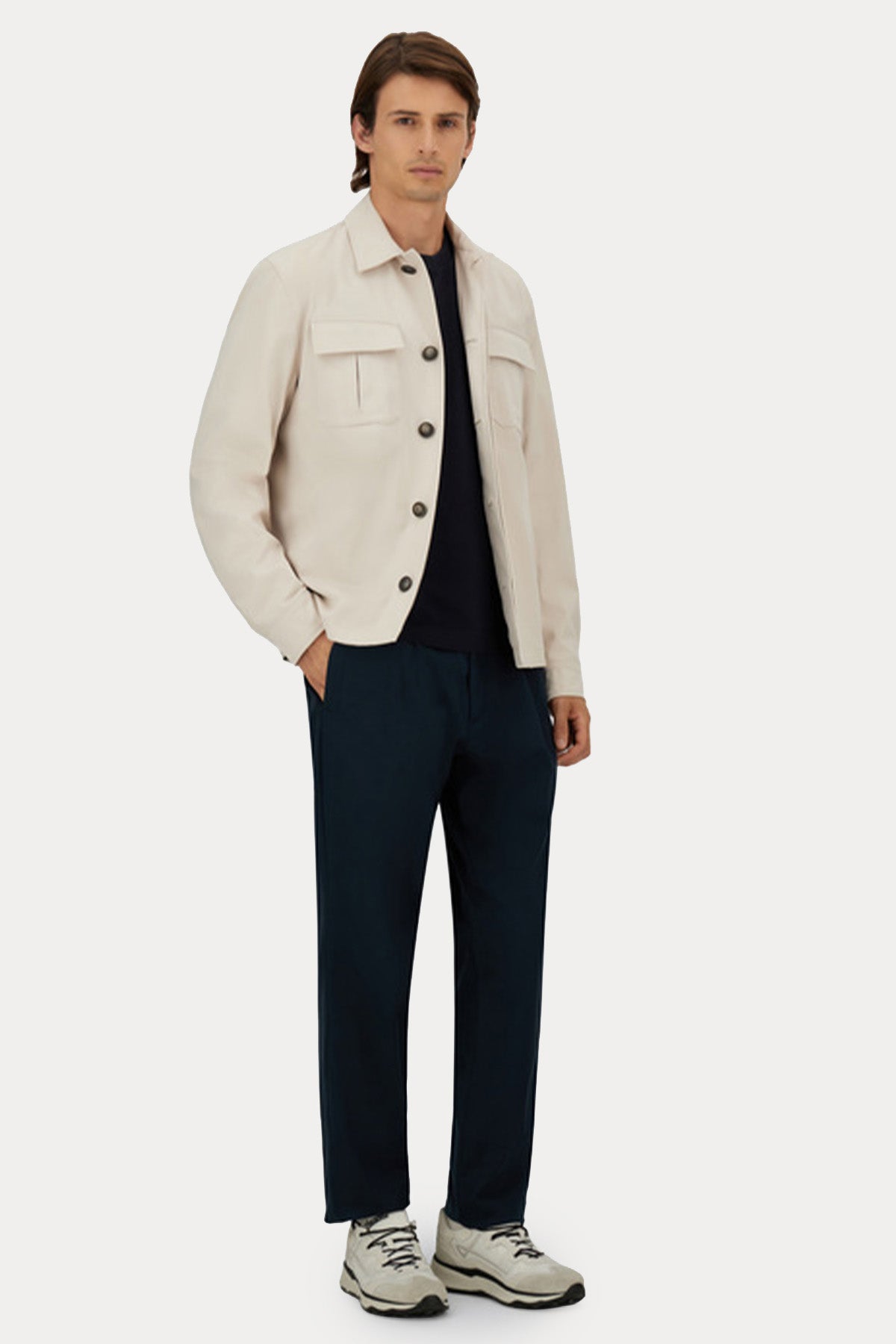 Herno Regular Fit Beli Lastikli Tek Pile Yandan Cepli Pantolon