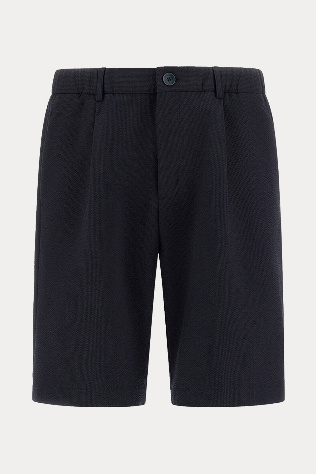 Herno Regular Fit Dokulu Kumaş Tek Pile Beli Lastikli Şort