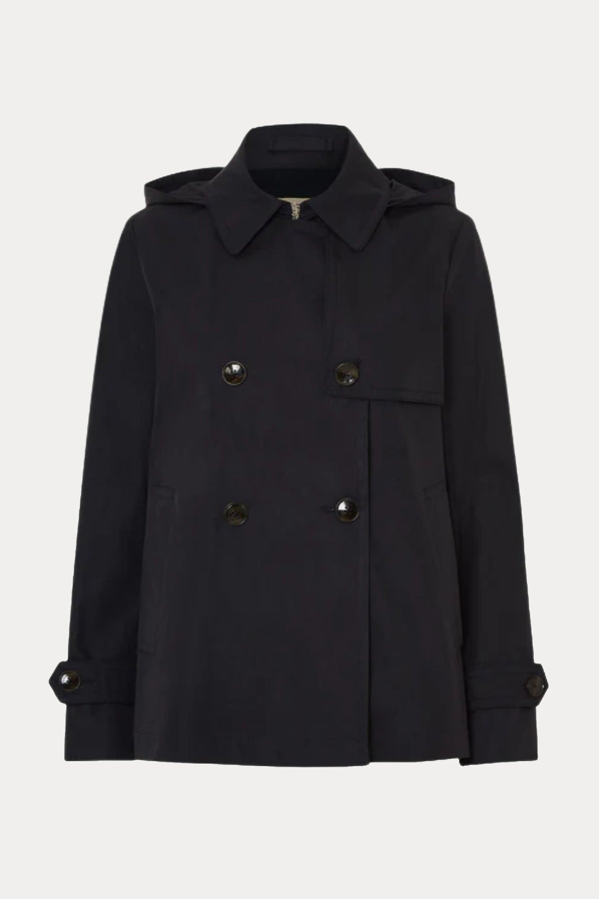 Herno Rain Regular Fit Kapüşonlu Kruvaze Ceket