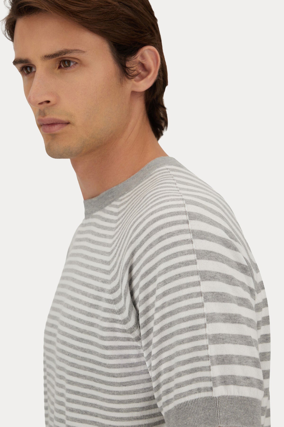 Herno Regular Fit Yuvarlak Yaka Çizgili T-shirt-T-shirt-Libas