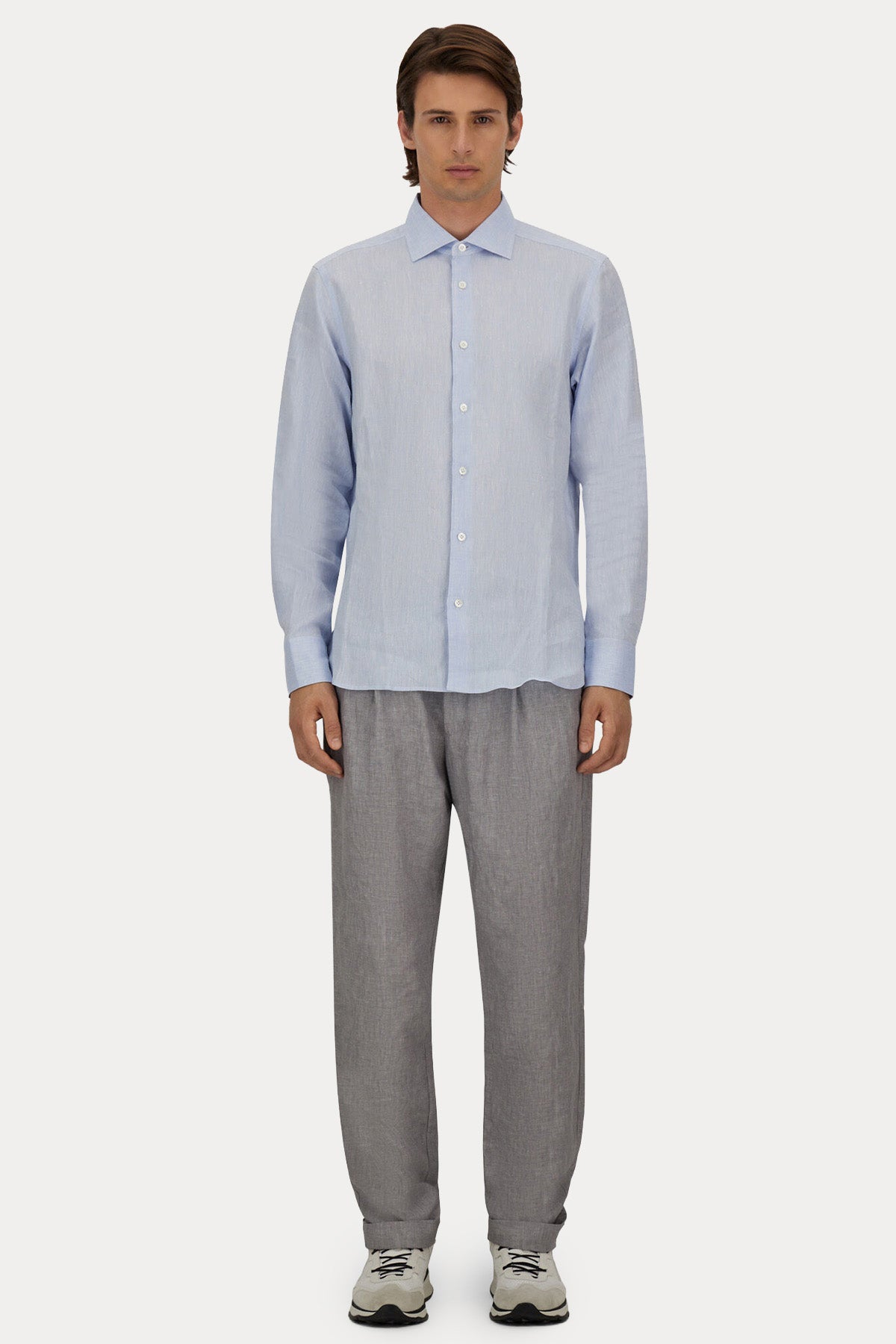 Herno Regular Fit Tek Pile Beli Lastikli Keten Pantolon-Pantolon-Libas