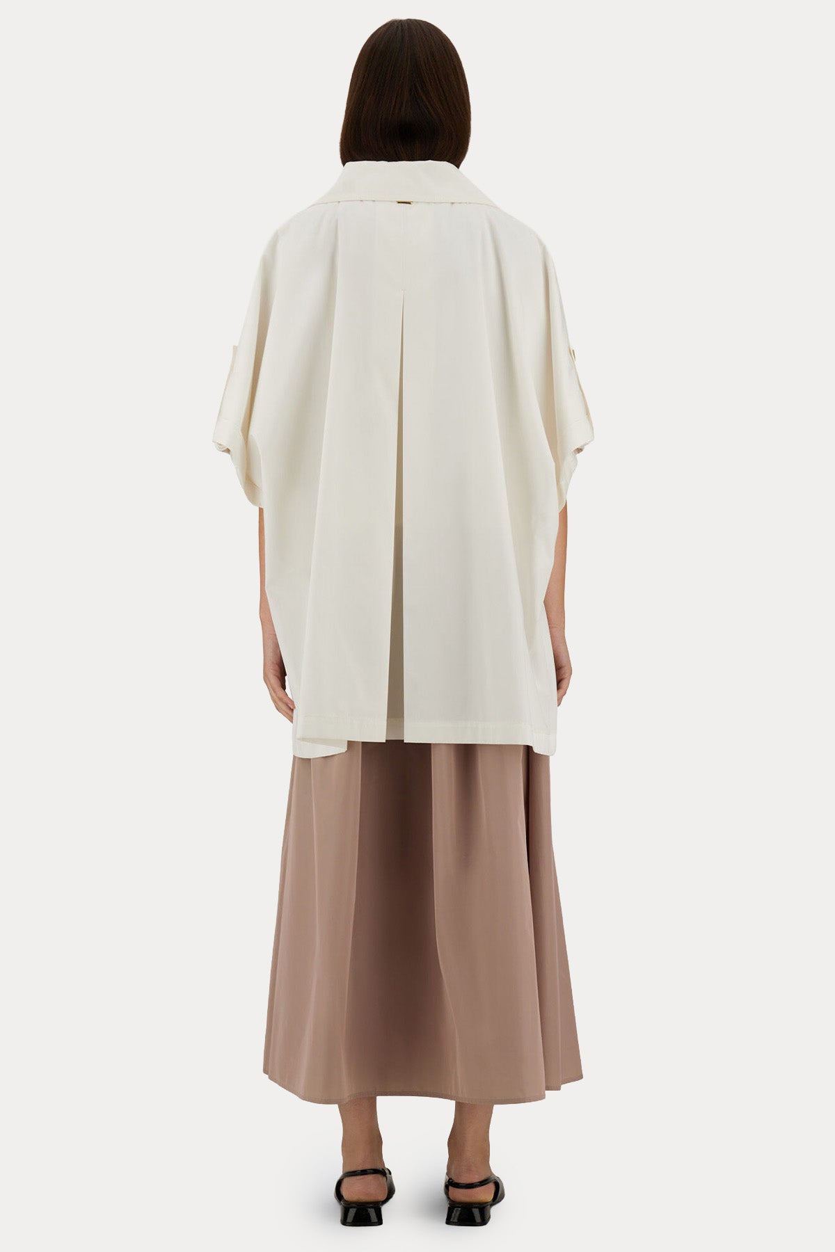 Herno Relaxed Fit Kruvaze Kısa Kollu Trençkot-Trençkot-Libas