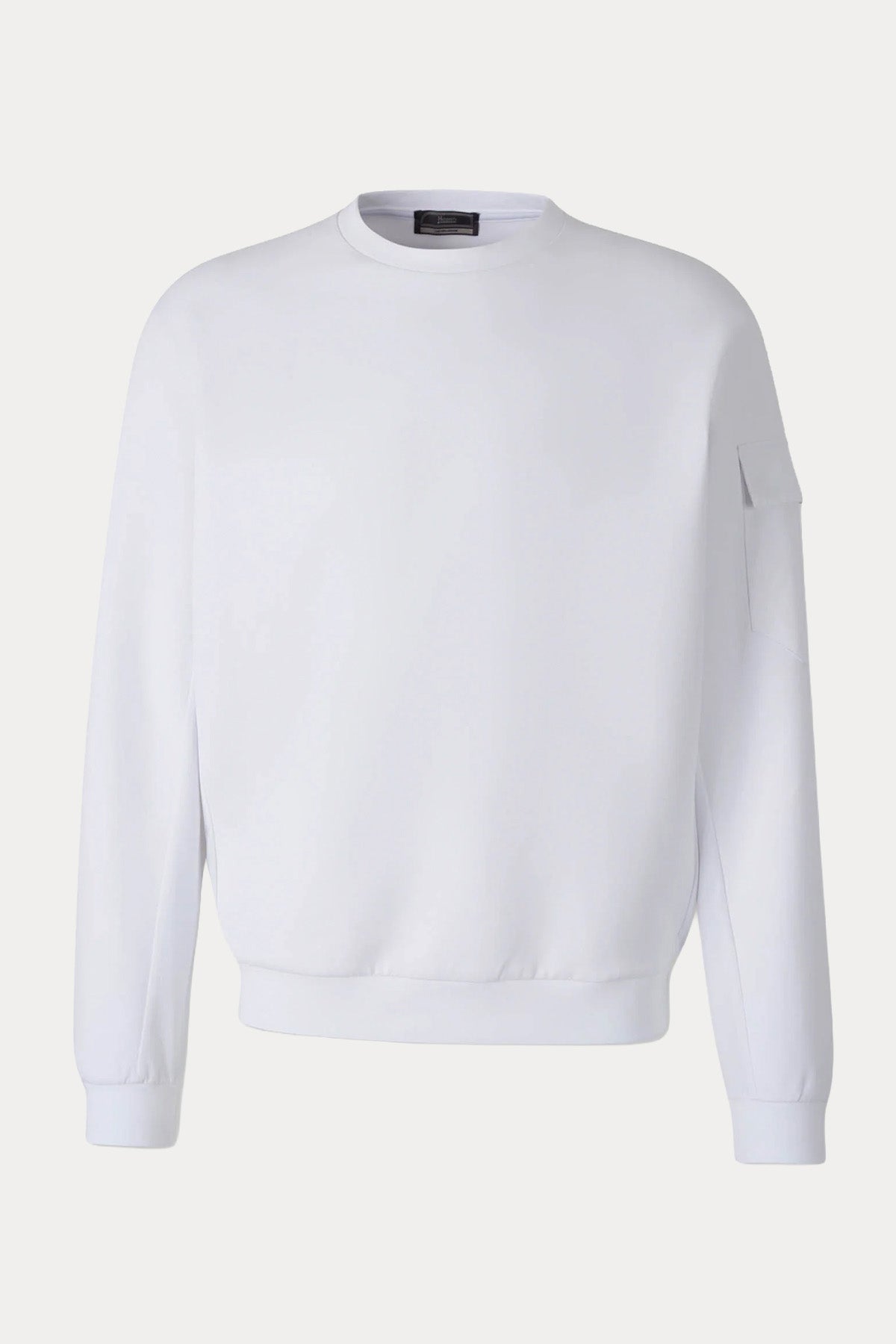 Herno Relaxed Fit Yuvarlak Yaka Cep Detaylı İnce Sweatshirt-Sweatshirt-Libas