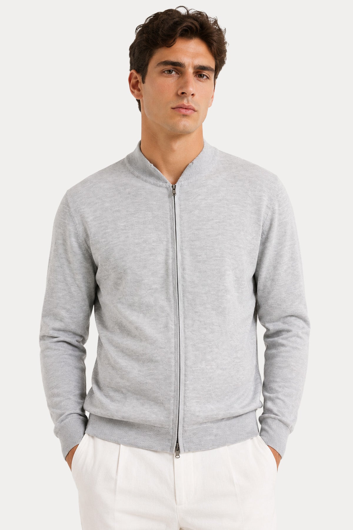 Fradi Regular Fit Dik Yaka Örgü Triko Ceket