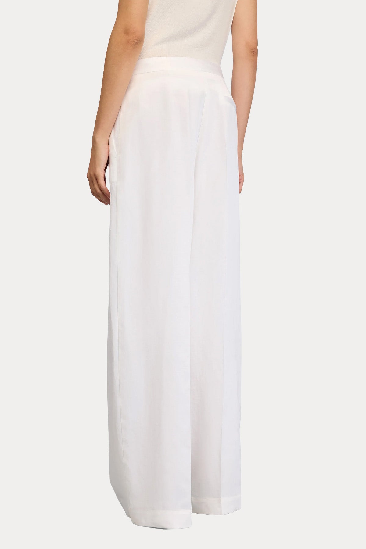 Semicouture Wide Leg Yandan Cepli Keten Pantolon-Pantolon-Libas