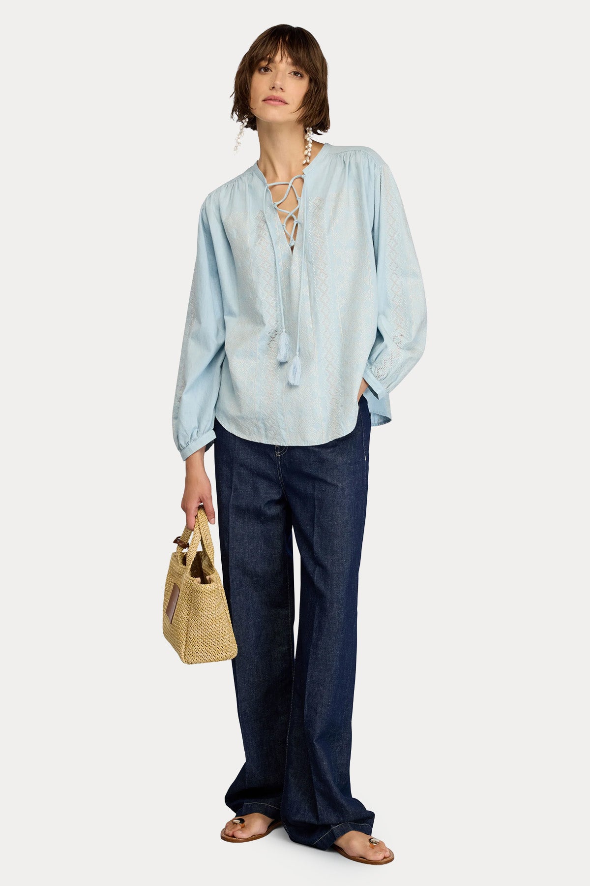 Semicouture Relaxed Fit Nakış Detaylı Bluz-Bluz-Libas