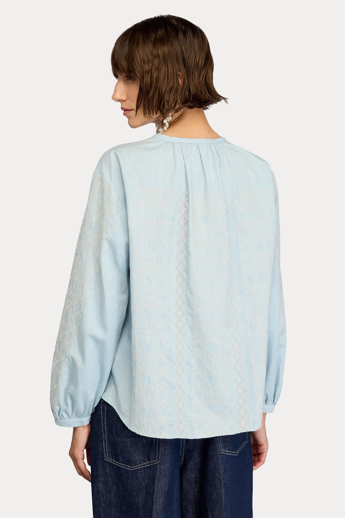 Semicouture Relaxed Fit Nakış Detaylı Bluz-Bluz-Libas