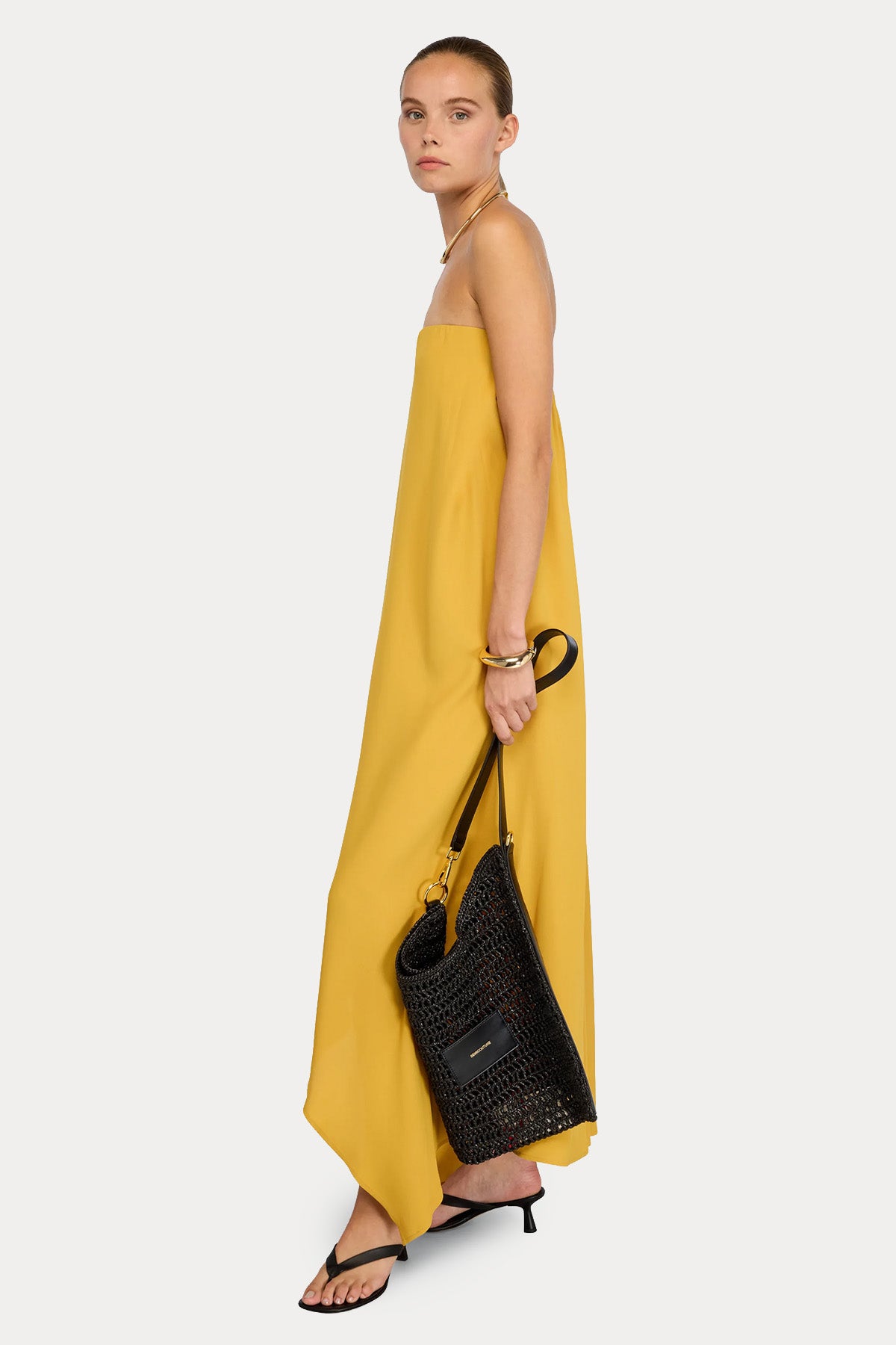 Semicouture Relaxed Fit Straplez Bandeau Maxi Elbise-Elbise-Libas