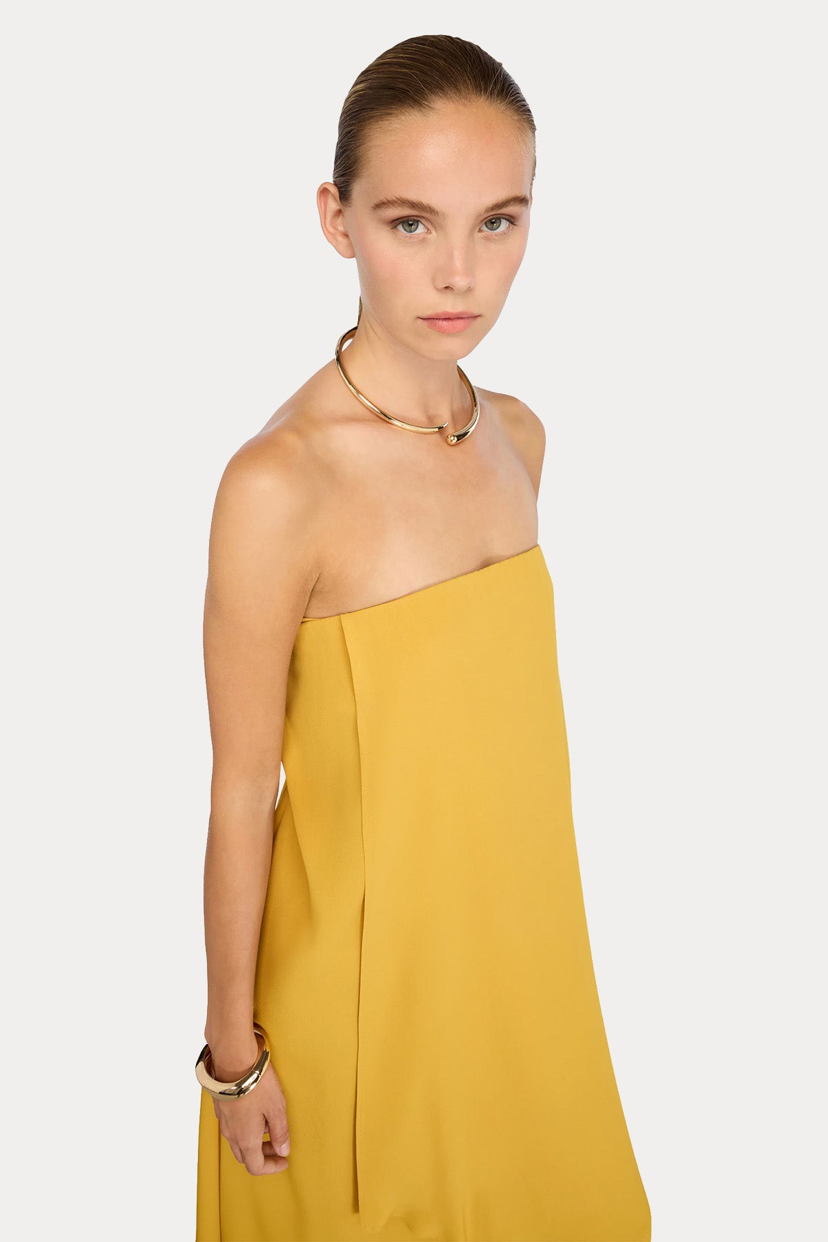 Semicouture Relaxed Fit Straplez Bandeau Maxi Elbise-Elbise-Libas