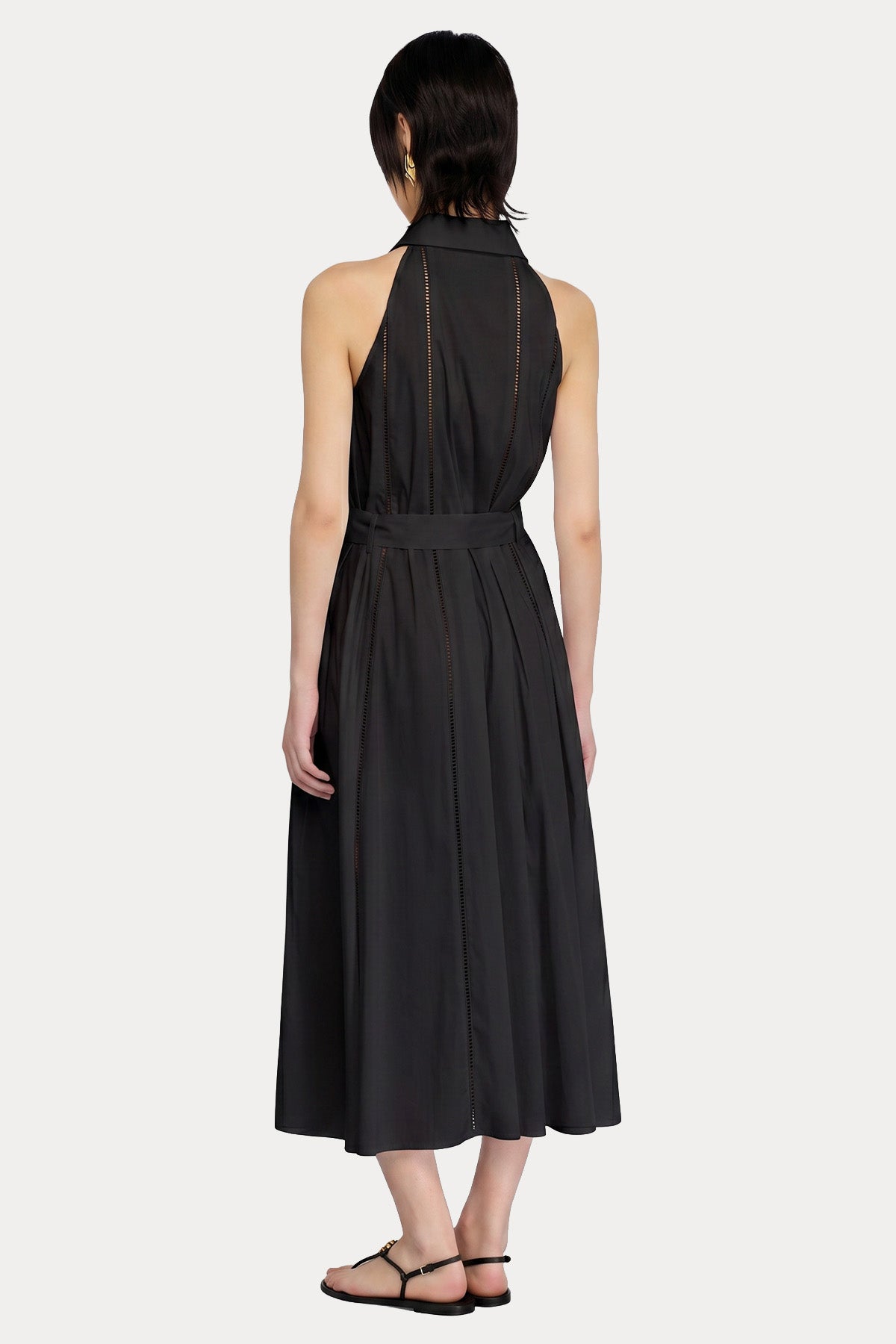 Semicouture Regular Fit Kemerli Midi Poplin Elbise-Elbise-Libas