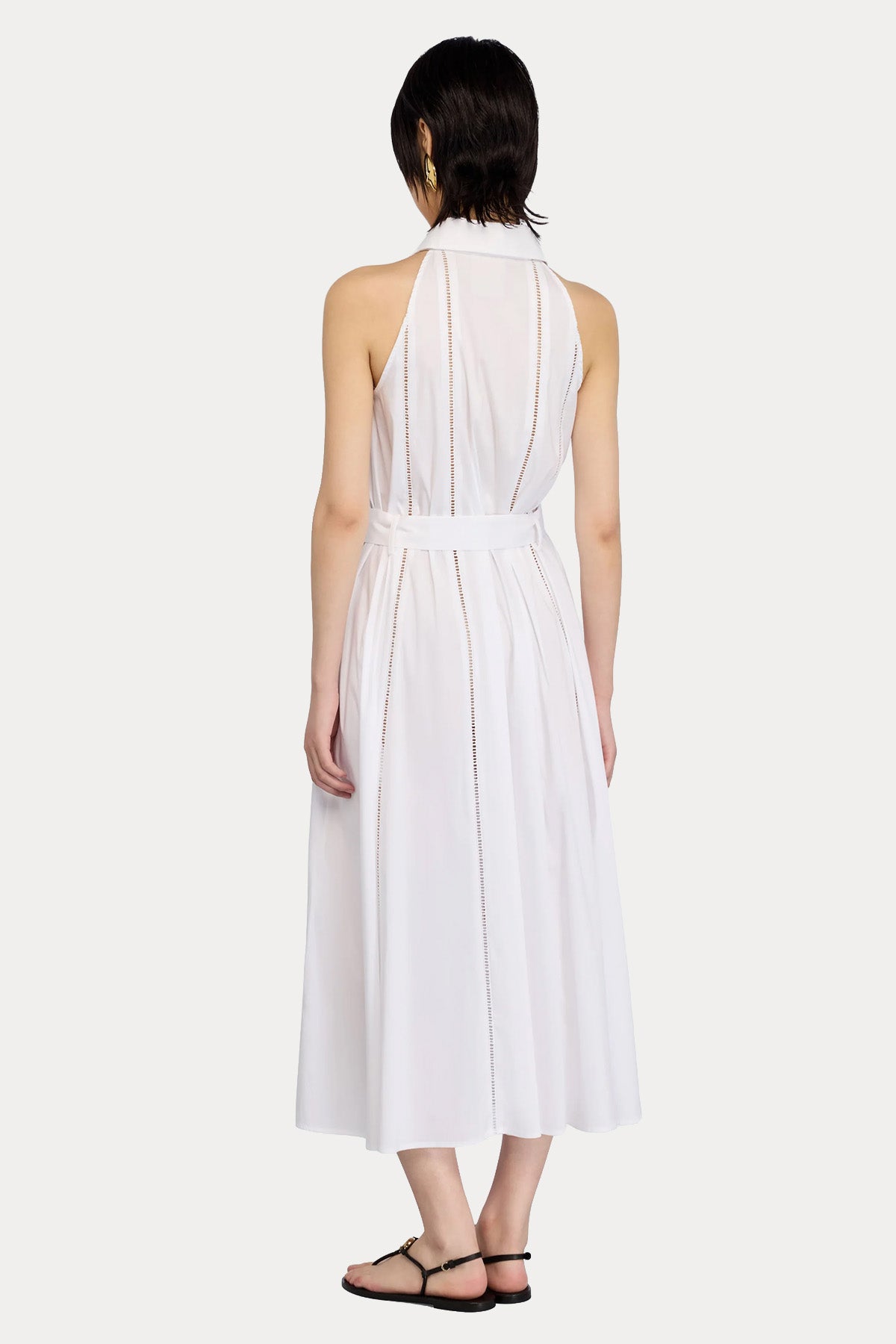 Semicouture Regular Fit Kemerli Midi Poplin Elbise-Elbise-Libas