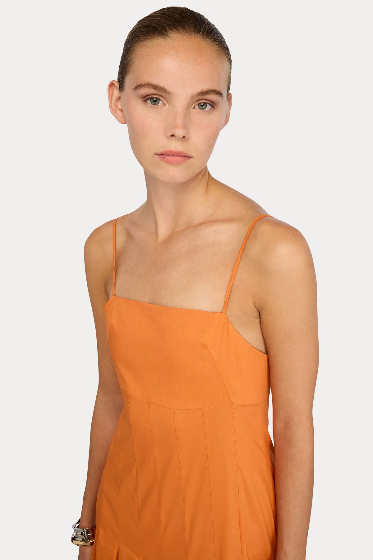 Semicouture Regular Fit Poplin Streç Midi Elbise-Elbise-Libas