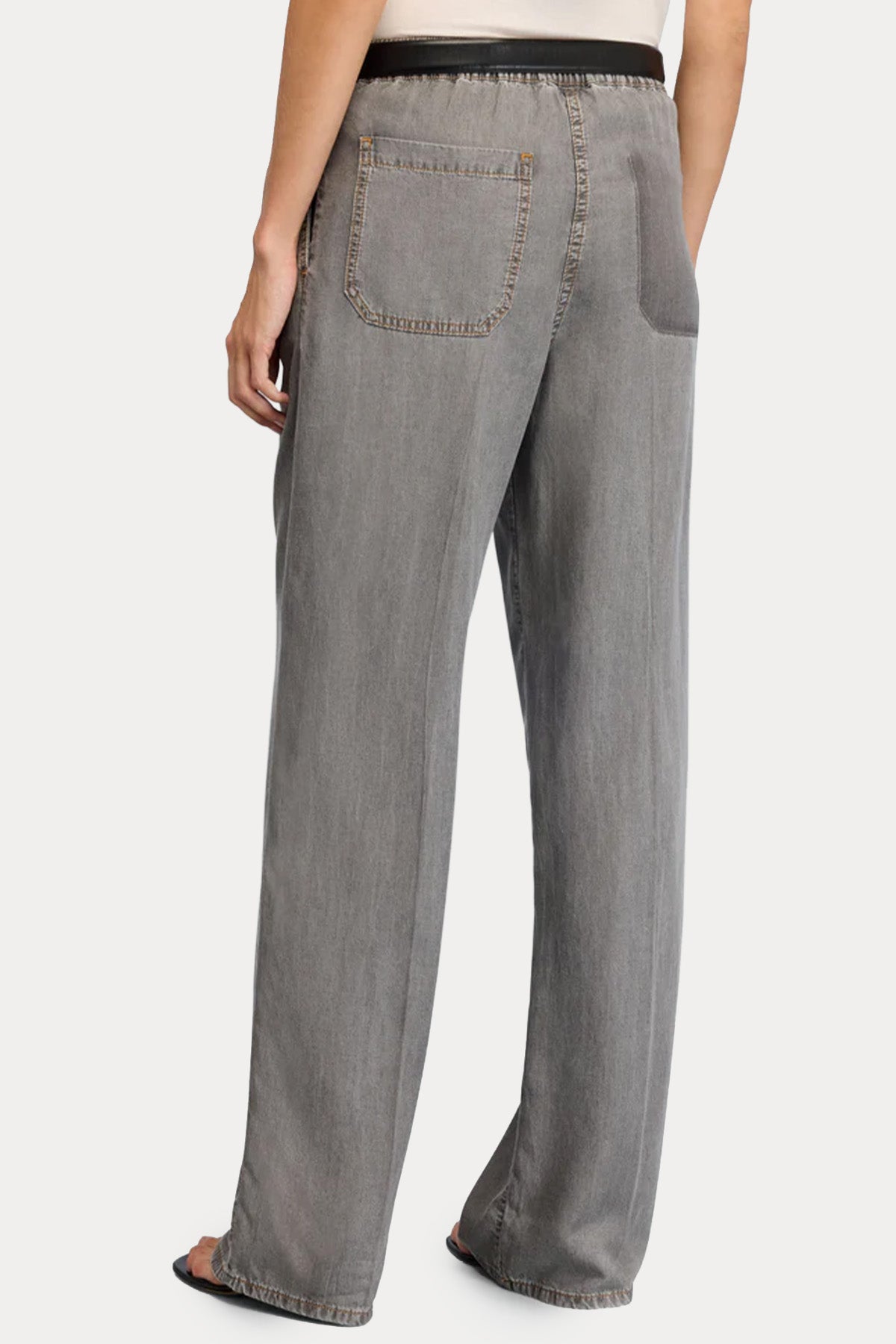 Semicouture Wide Leg Beli Lastikli Tek Pile Pantolon-Pantolon-Libas