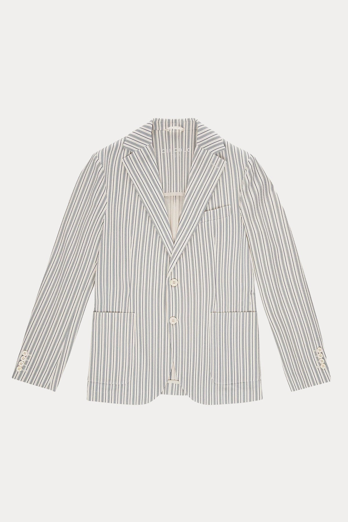 Circolo 1901 Spor Cepli Çizgili Streç Blazer Ceket