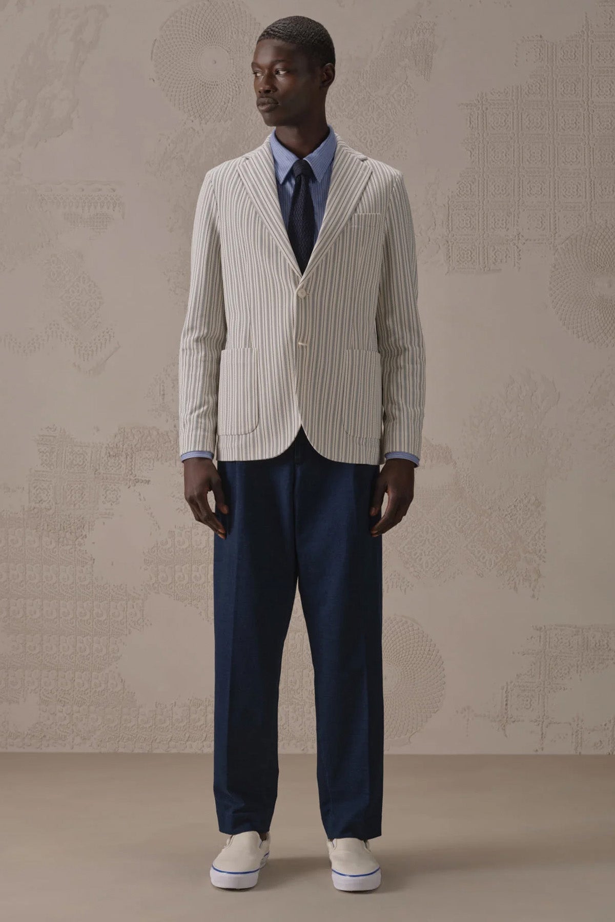 Circolo 1901 Spor Cepli Çizgili Streç Blazer Ceket