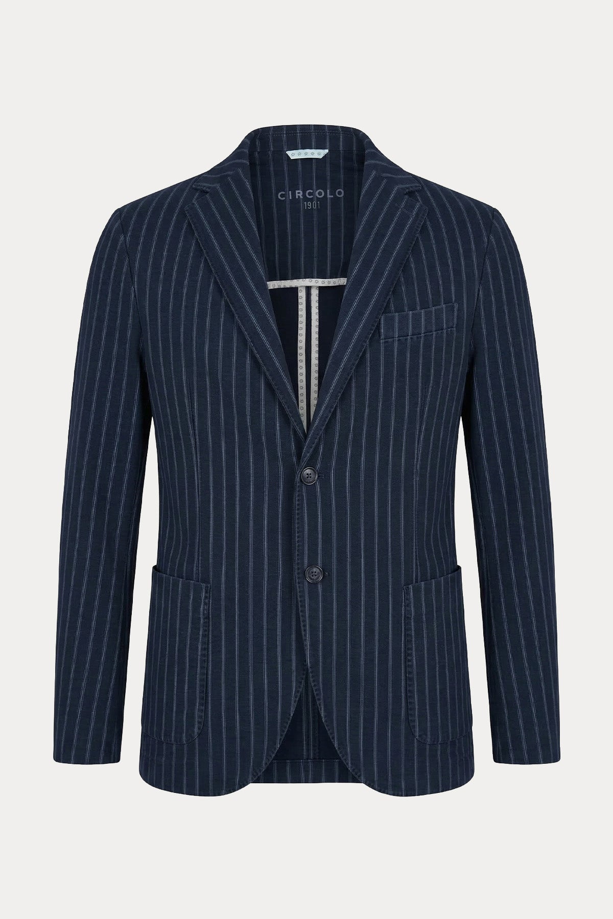 Circolo 1901 Spor Cepli Çizgili Streç Blazer Ceket
