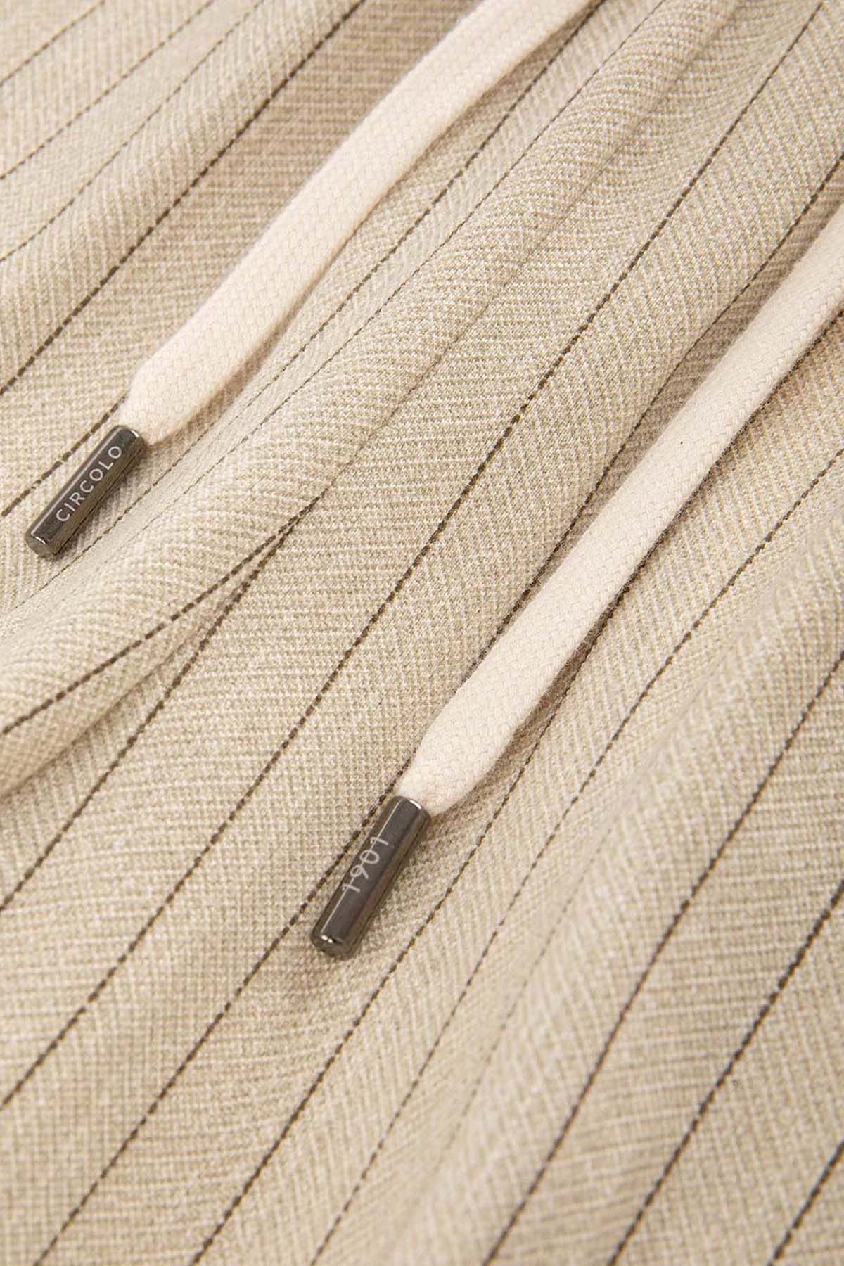 Circolo 1901 Relaxed Fit Çizgili Streç Yelek Pantolon Set