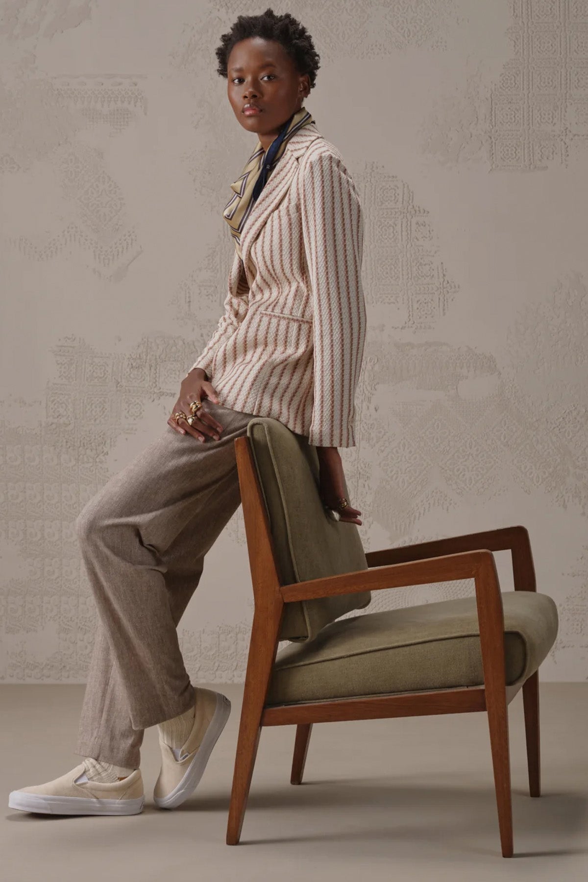 Circolo 1901 Çizgili Örgü Blazer Ceket