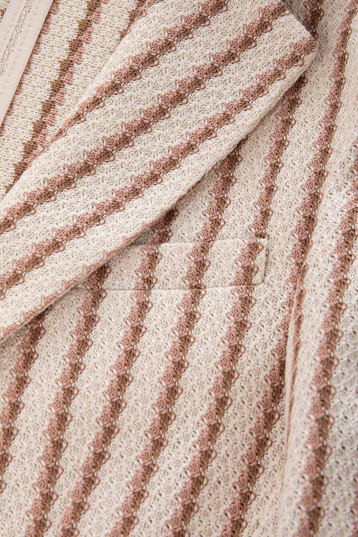 Circolo 1901 Çizgili Örgü Blazer Ceket-Ceket-Libas