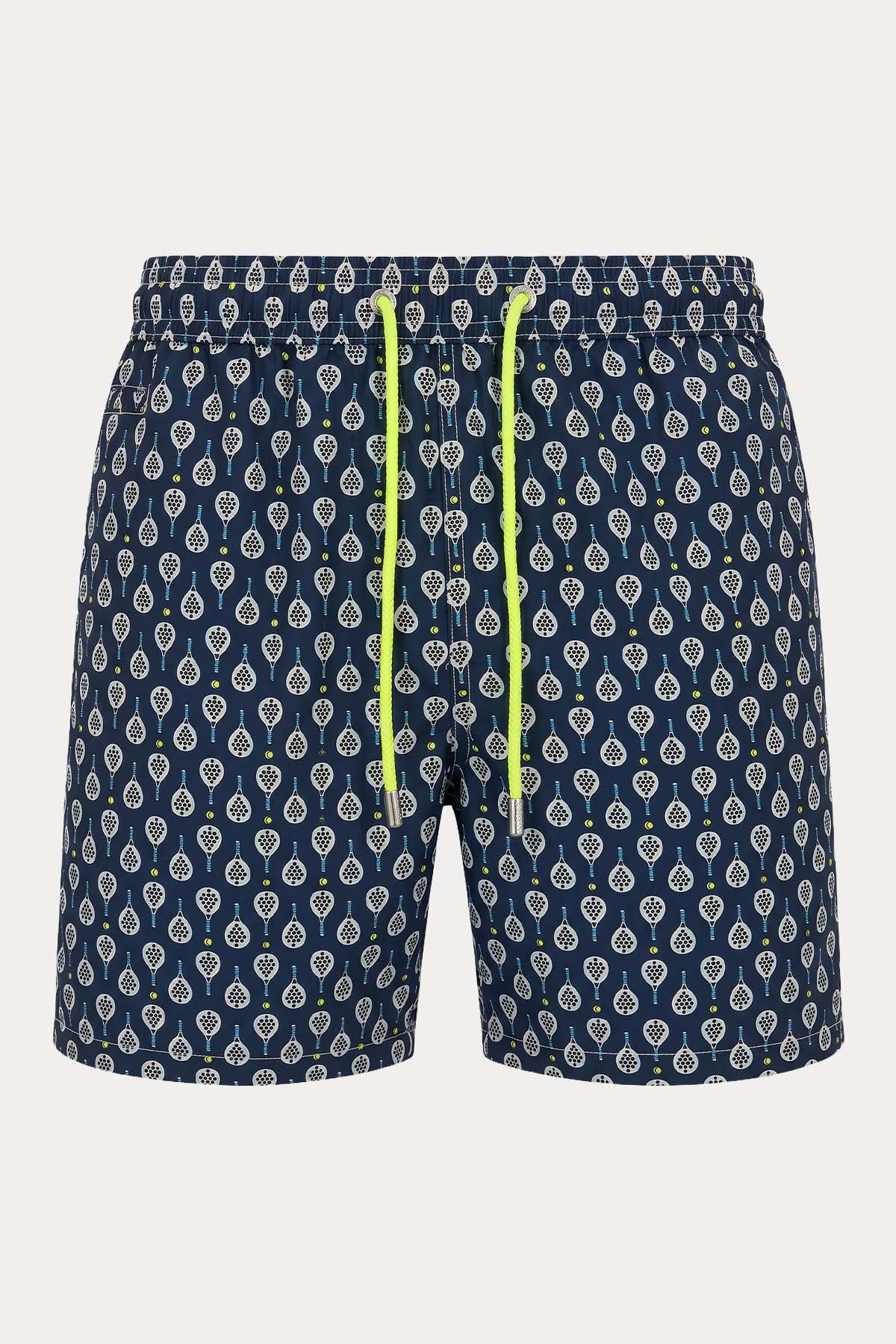 Saint Barth Tenis Temalı Beli Lastikli Şort Mayo