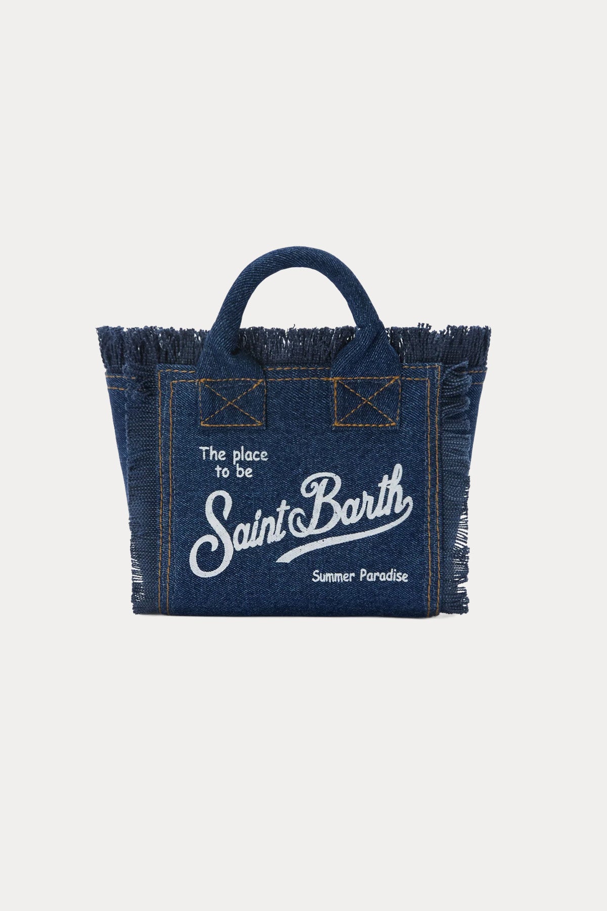Saint Barth Mini Logolu Denim Çanta-Çanta-Libas