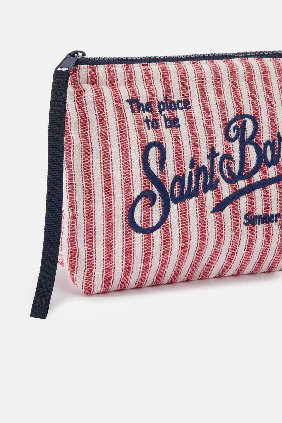 Saint Barth Small Çizgili Logolu Clutch Çanta-Çanta-Libas