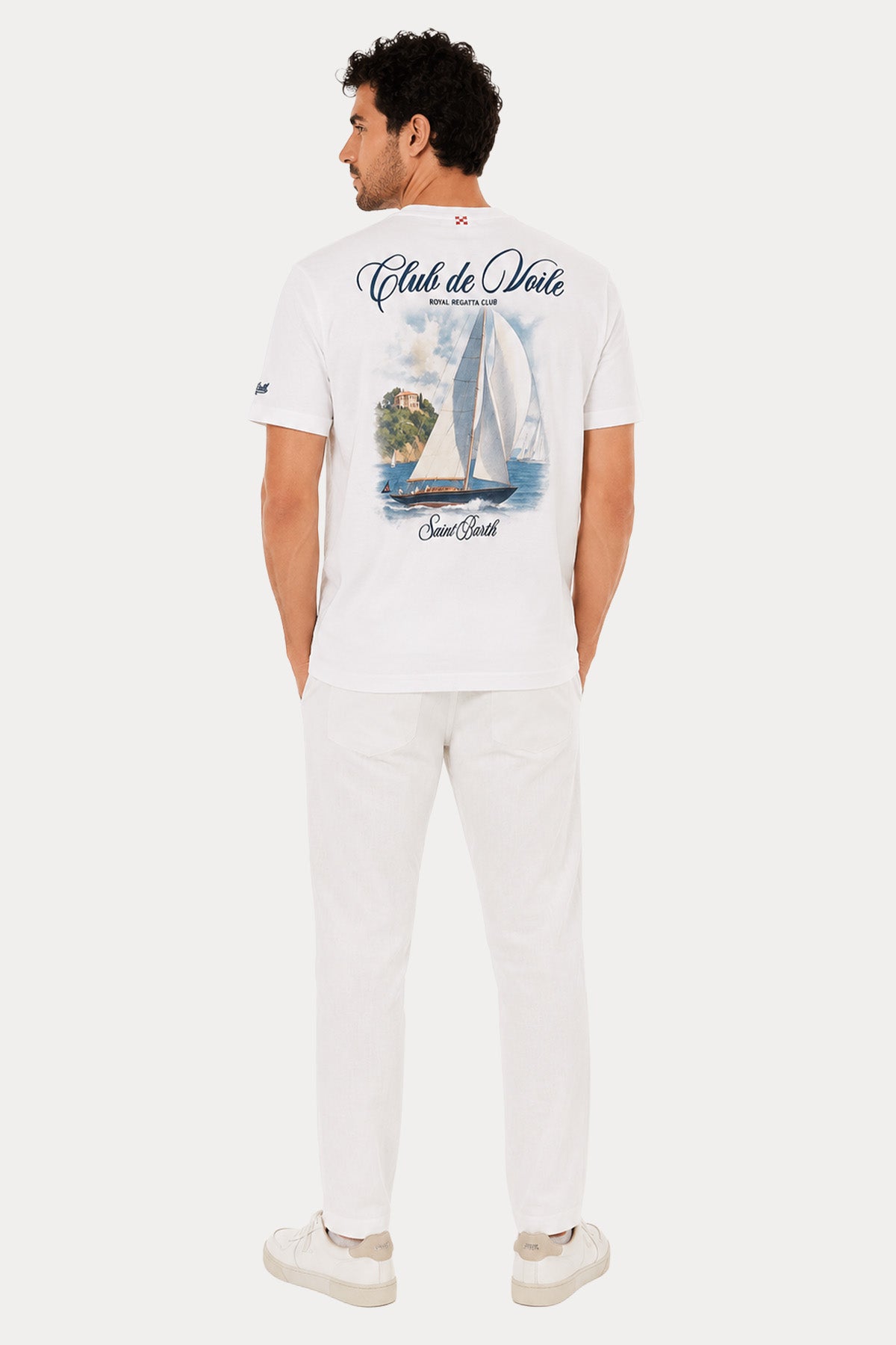 Saint Barth Regular Fit Yelkenli Temalı Logolu T-shirt