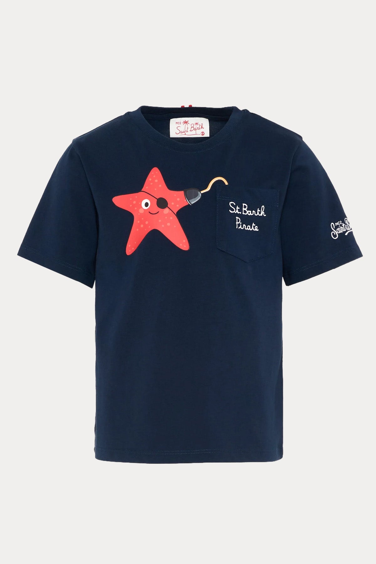 Saint Barth 6 Yaş Erkek Çocuk Deniz Yıldızı Temalı Logo Cepli T-shirt