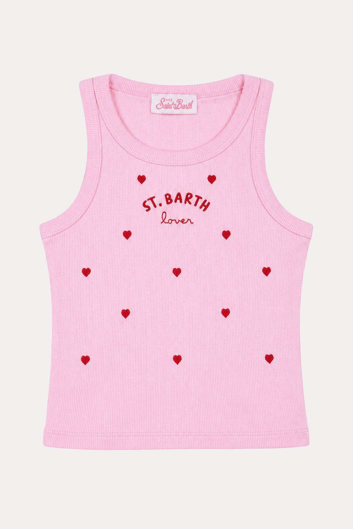 Saint Barth 4-8 Yaş Kız Çocuk Slim Fit Kalp Temalı Logolu Streç T-shirt