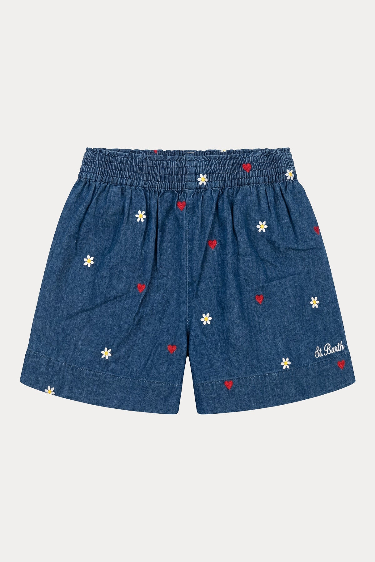 Saint Barth 6-10 Yaş Kız Çocuk Beli Lastikli Denim Şort