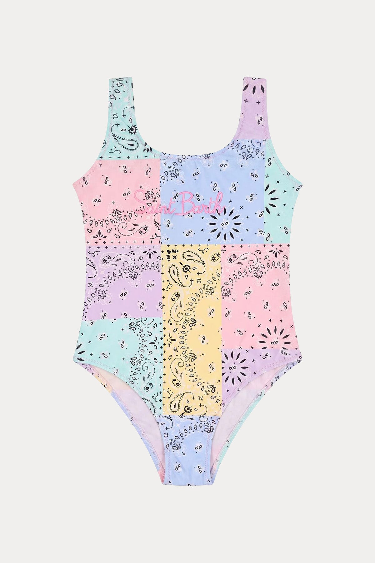 Saint Barth 10 Yaş Kız Çocuk Bandana Desenli Streç Mayo