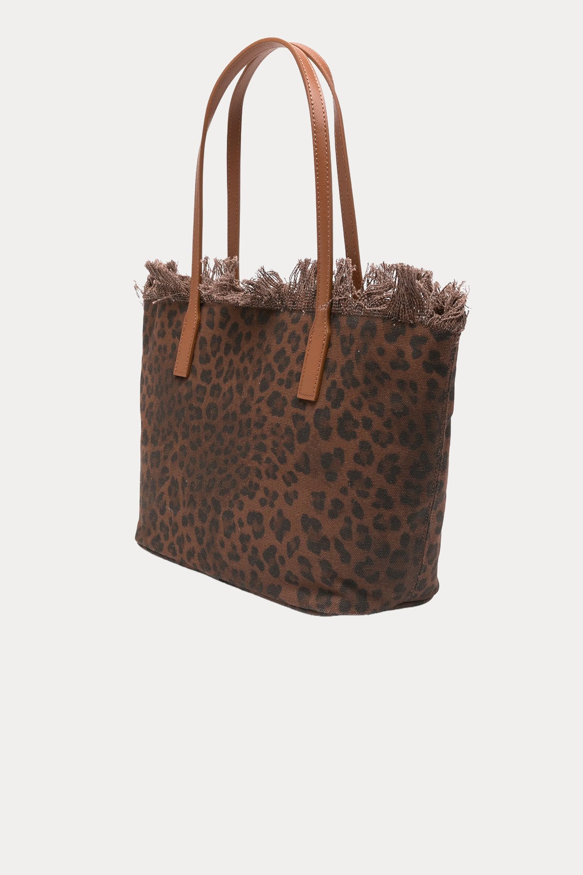 Saint Barth Large Leopar Desen Logolu Kanvas Çanta