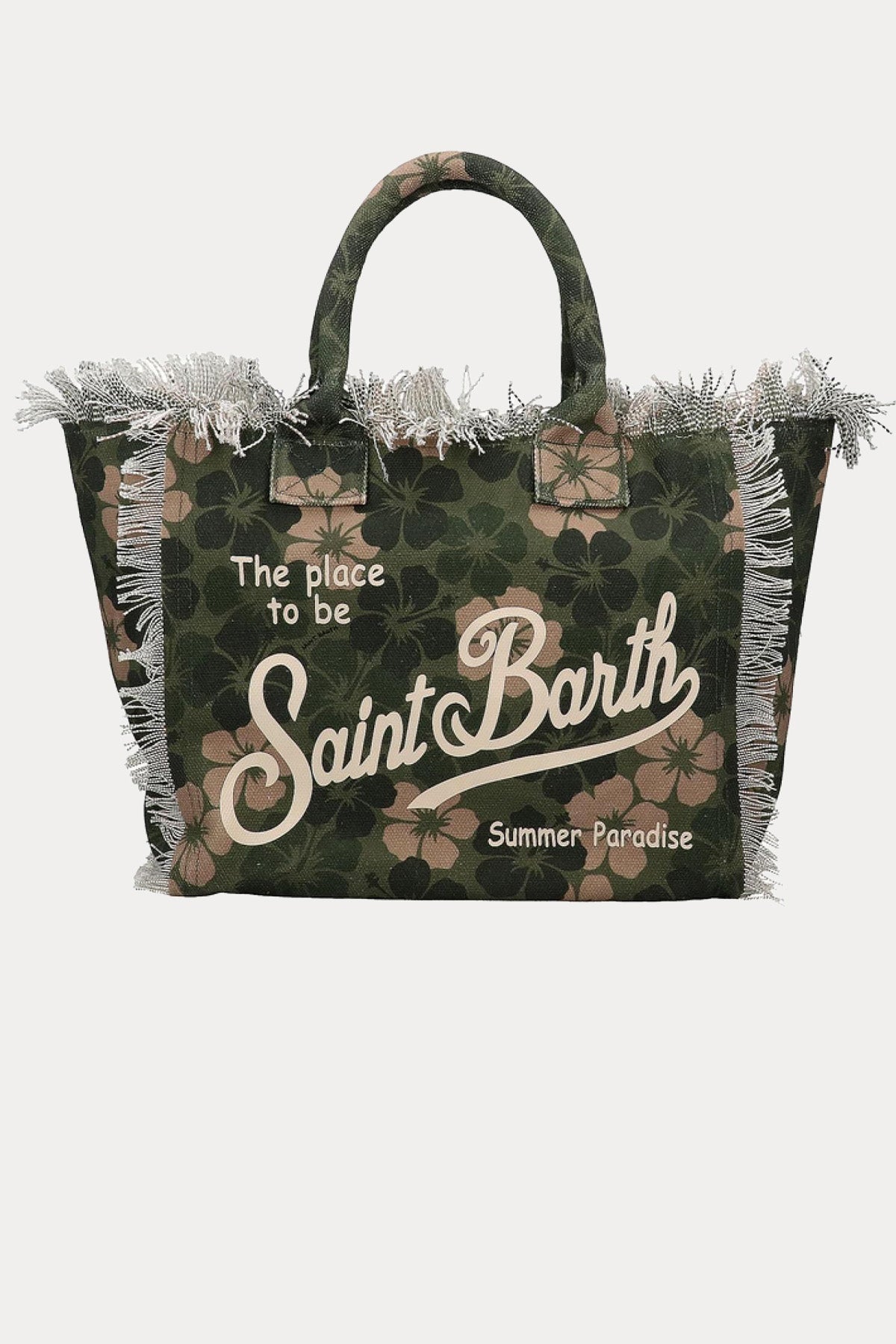 Saint Barth Large Çiçek Desen Logolu Kanvas Çanta