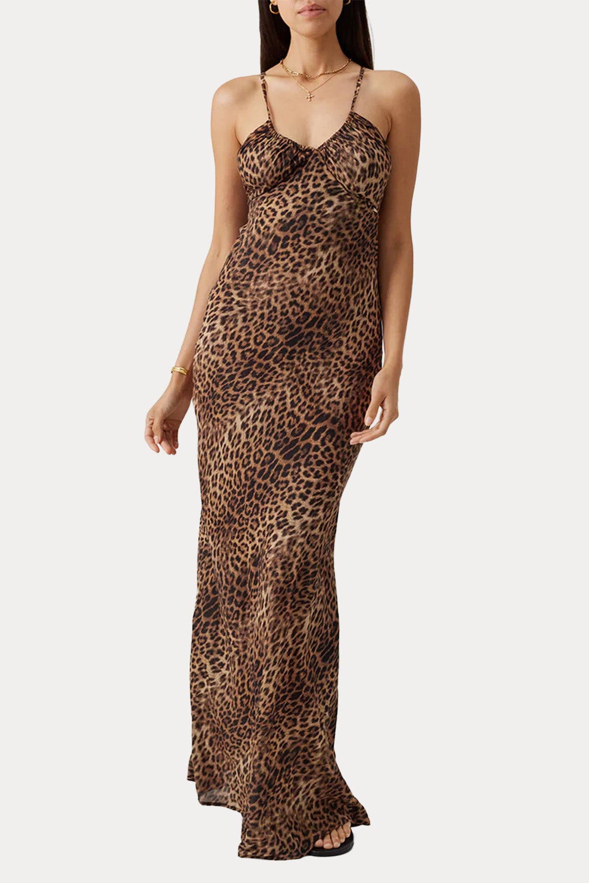Melissa Odabash Jacey Leopar Desenli Maxi Elbise