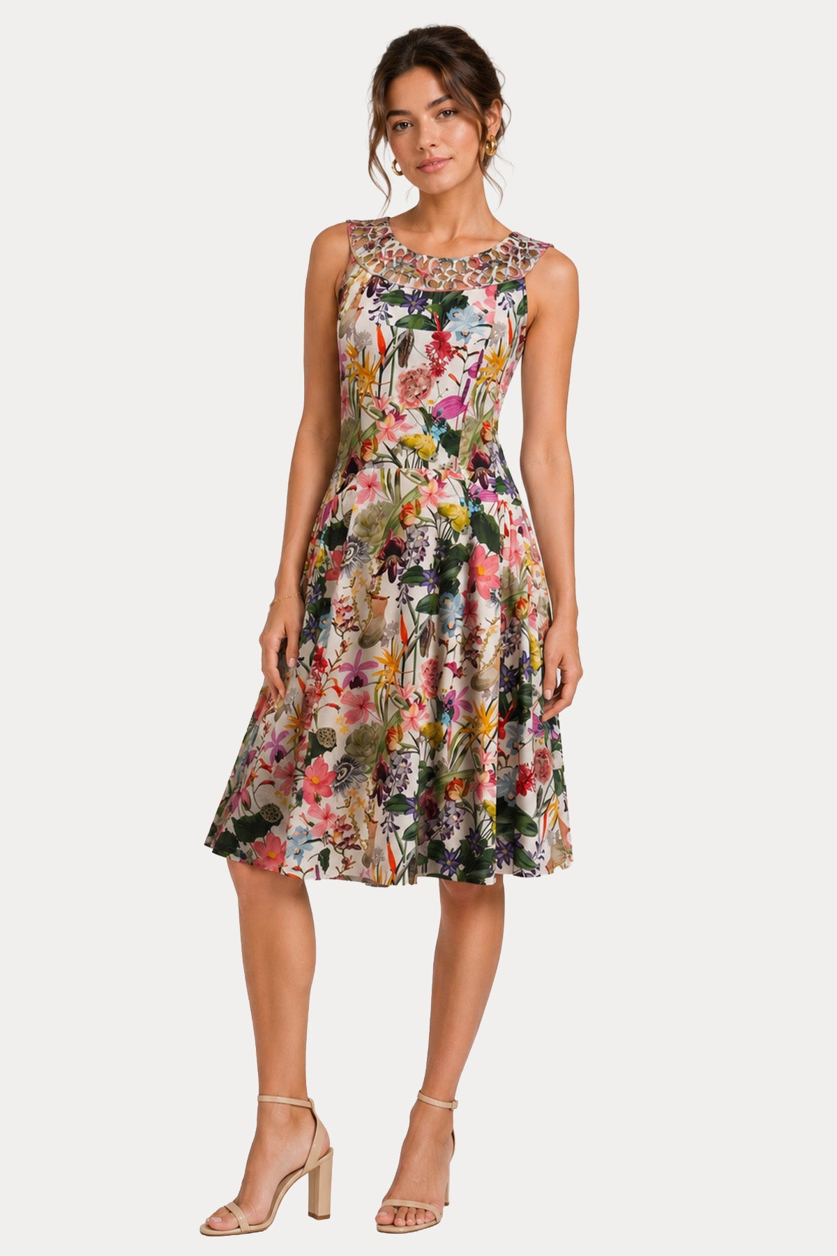 Rene Derhy Marly Regular Fit Çiçek Desenli Mini Elbise