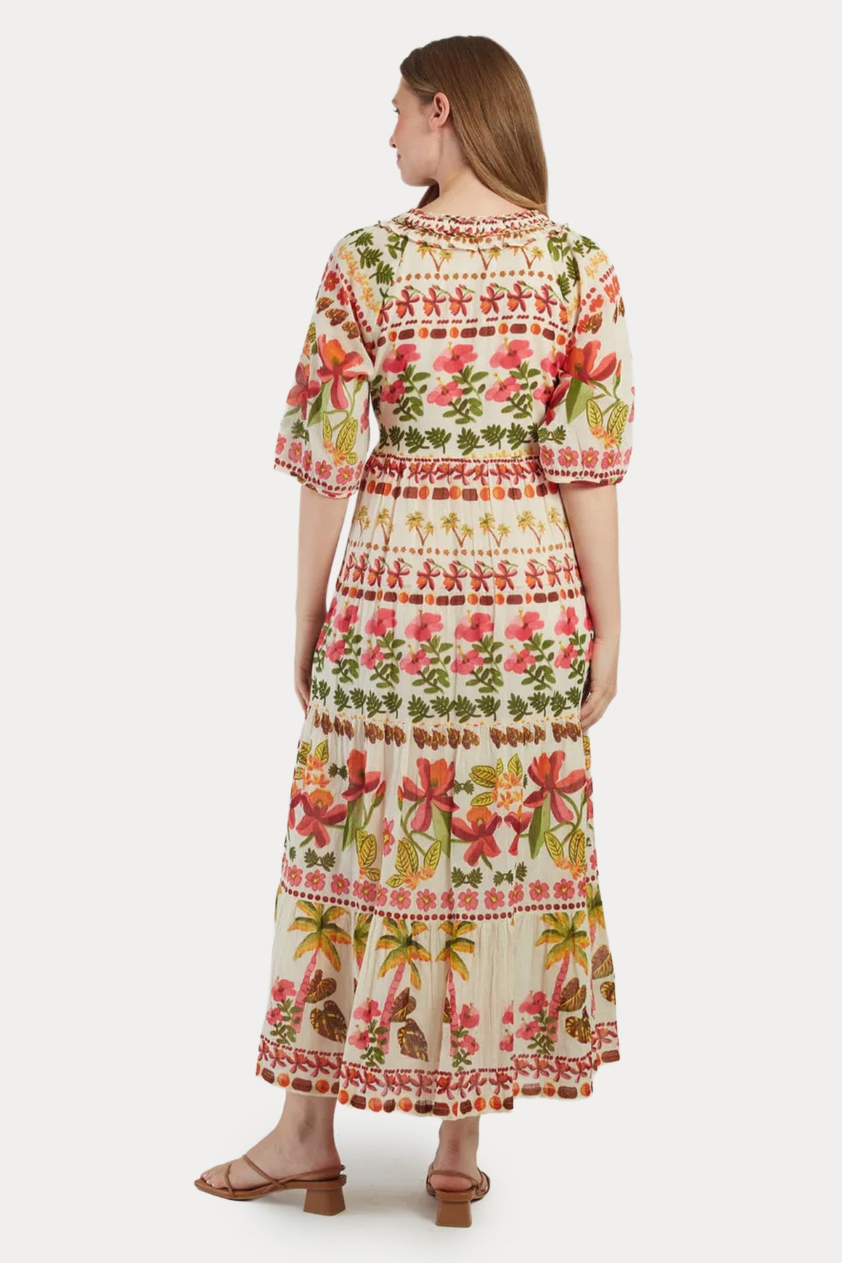 Rene Derhy Mildred Relaxed Fit Çiçek Desenli Maxi Elbise-Elbise-Libas