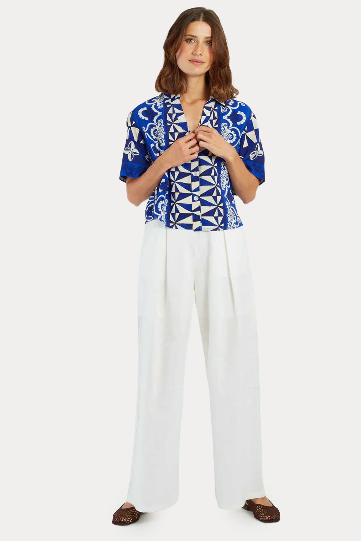 Rene Derhy Anicette Relaxed Fit Etnik Desenli Bluz-Bluz-Libas