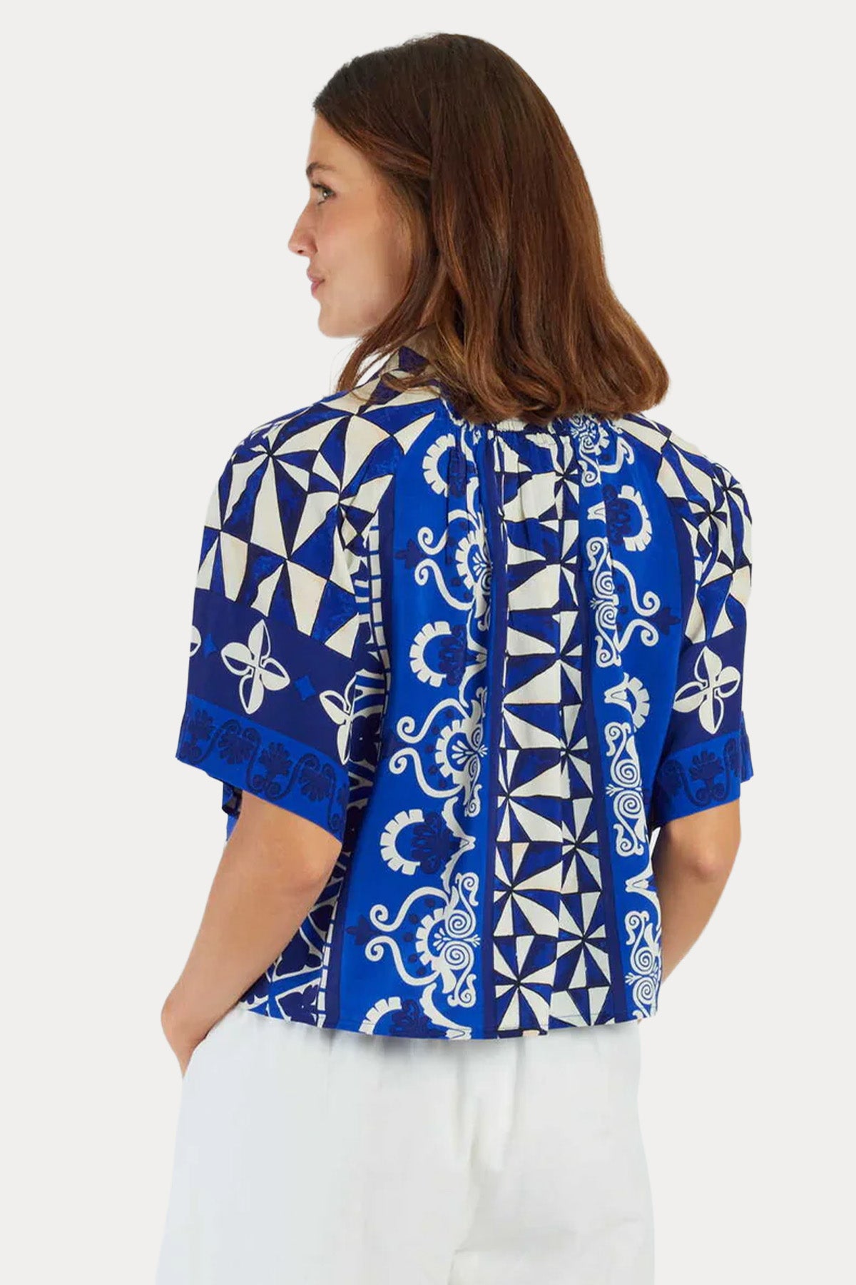 Rene Derhy Anicette Relaxed Fit Etnik Desenli Bluz-Bluz-Libas