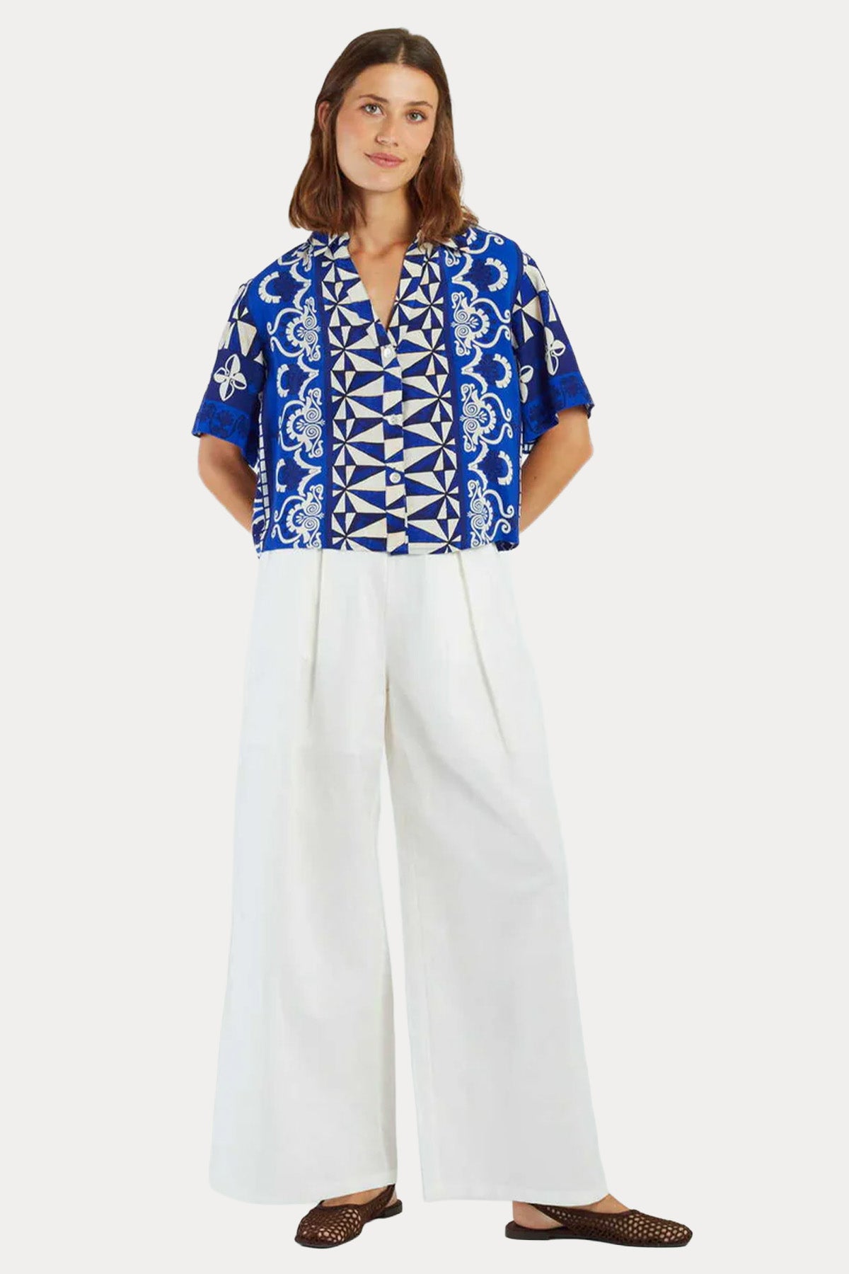 Rene Derhy Anicette Relaxed Fit Etnik Desenli Bluz-Bluz-Libas