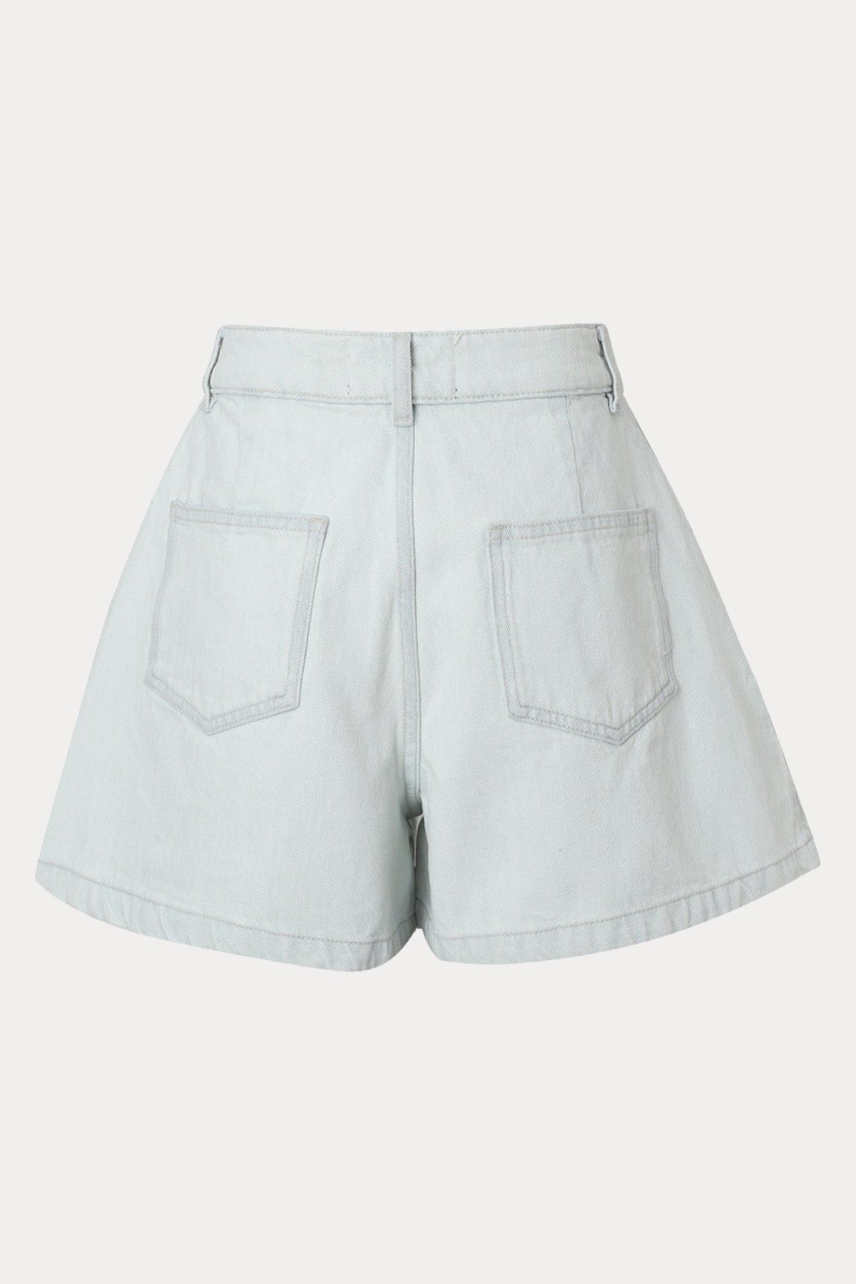 Berenice Relaxed Fit Tek Pile Yıkamalı Denim Şort