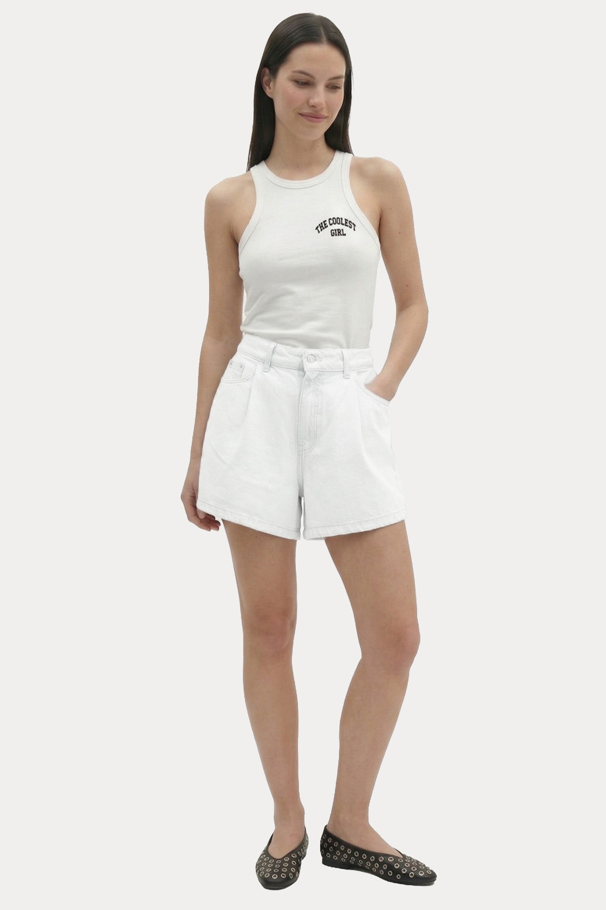 Berenice Relaxed Fit Tek Pile Yıkamalı Denim Şort
