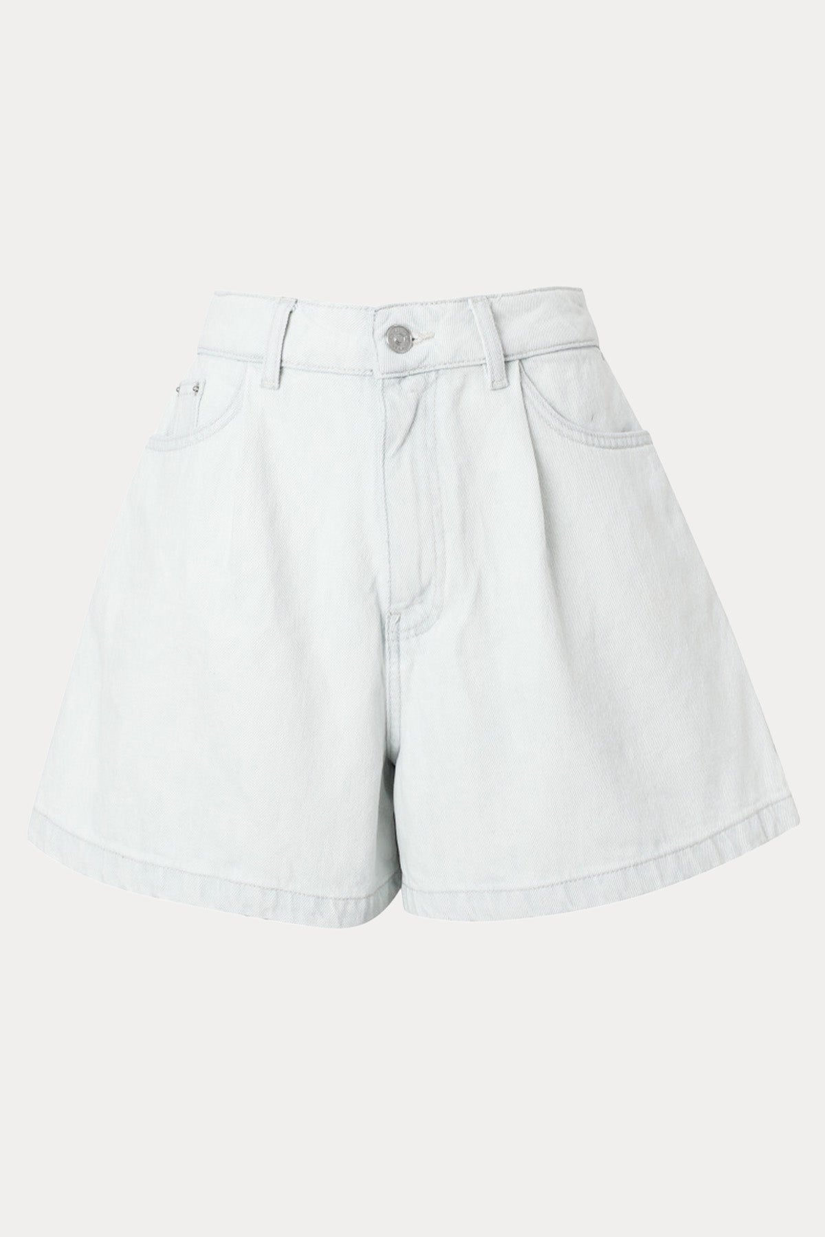 Berenice Relaxed Fit Tek Pile Yıkamalı Denim Şort