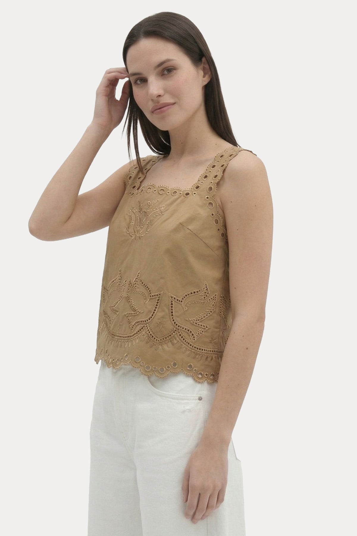 Berenice Regular Fit Dantel Nakış Desenli Bluz