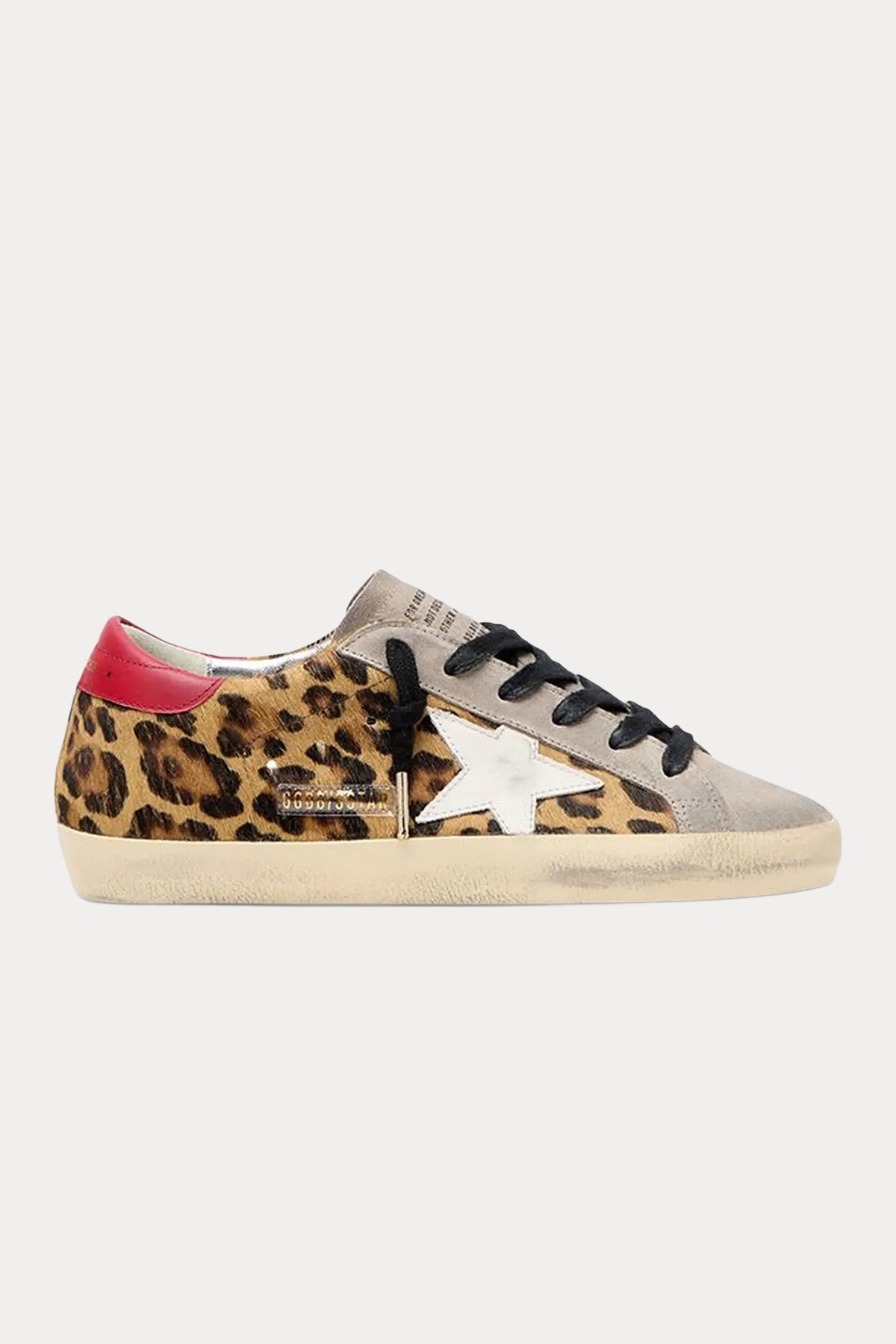 Golden Goose Super-Star Leopar Desenli Süet Sneaker Ayakkabı-Ayakkabı-Libas