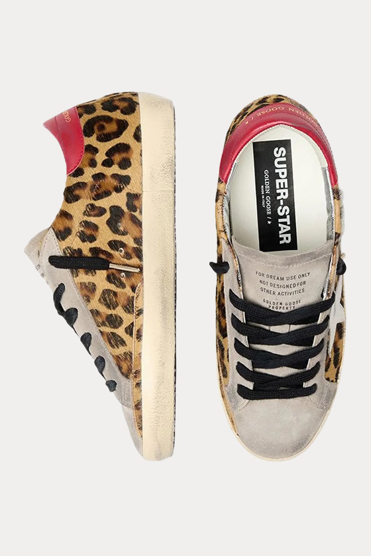 Golden Goose Super-Star Leopar Desenli Süet Sneaker Ayakkabı-Ayakkabı-Libas