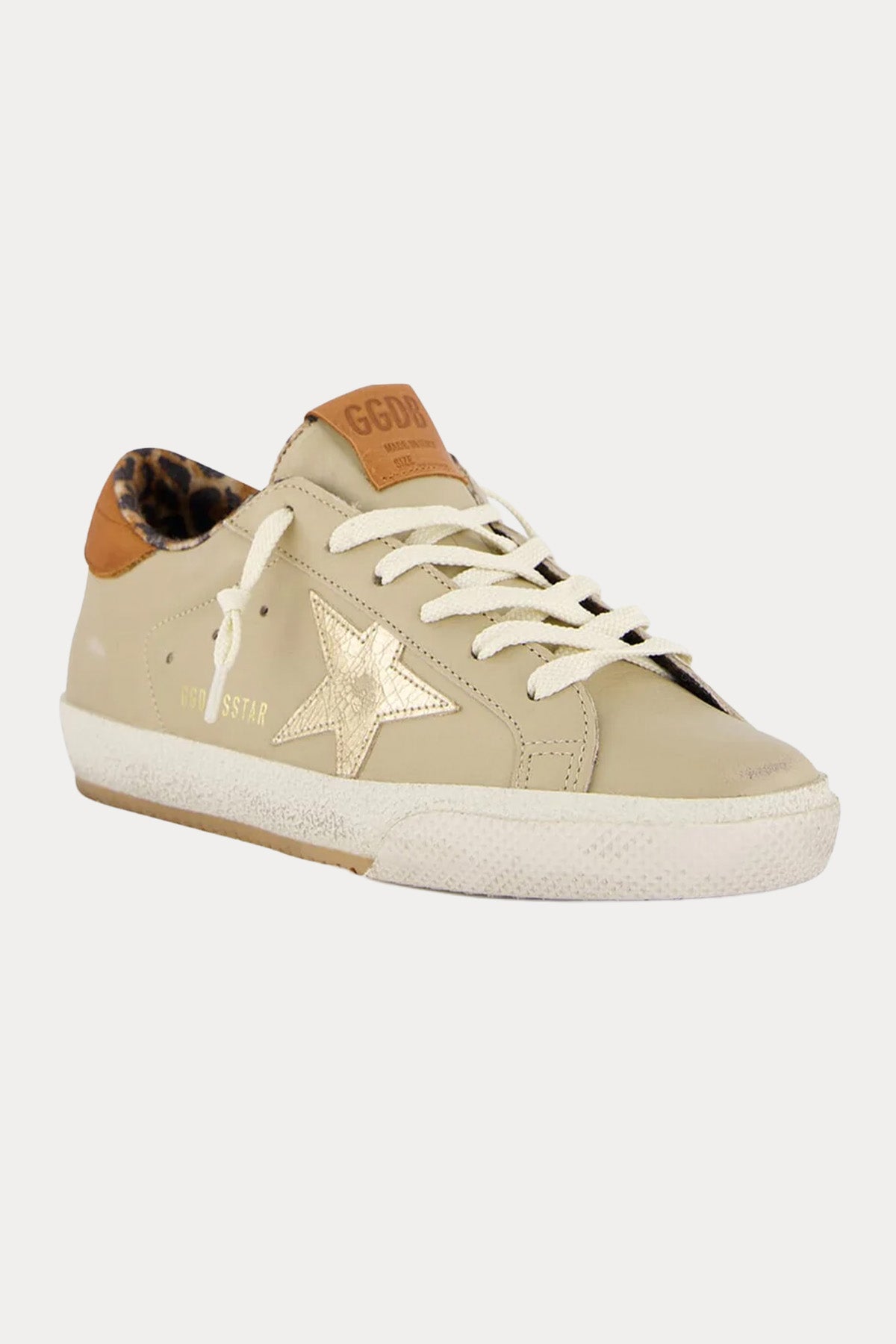 Golden Goose Super-Star İçi Leopar Desenli Deri Sneaker Ayakkabı-Ayakkabı-Libas
