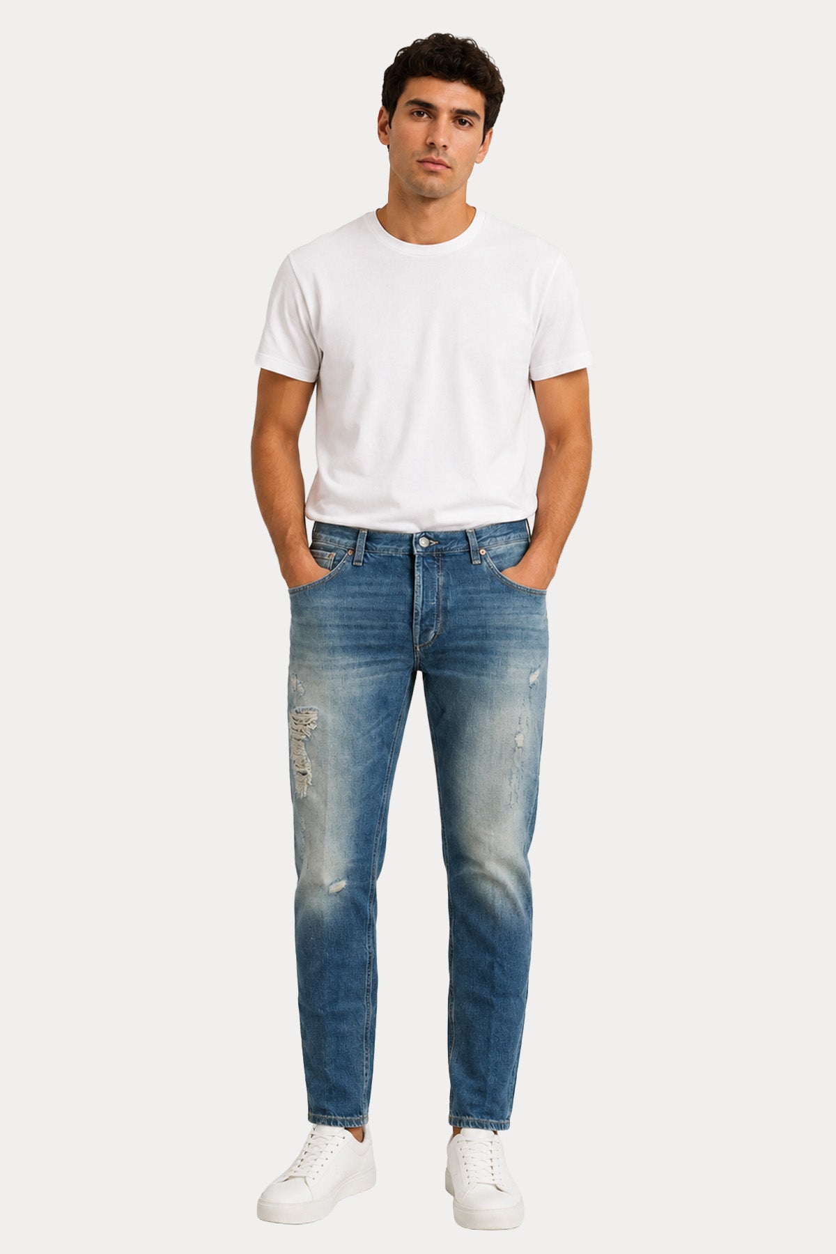 Dondup Brighton Carrot Slim Fit Yıkamalı Jeans
