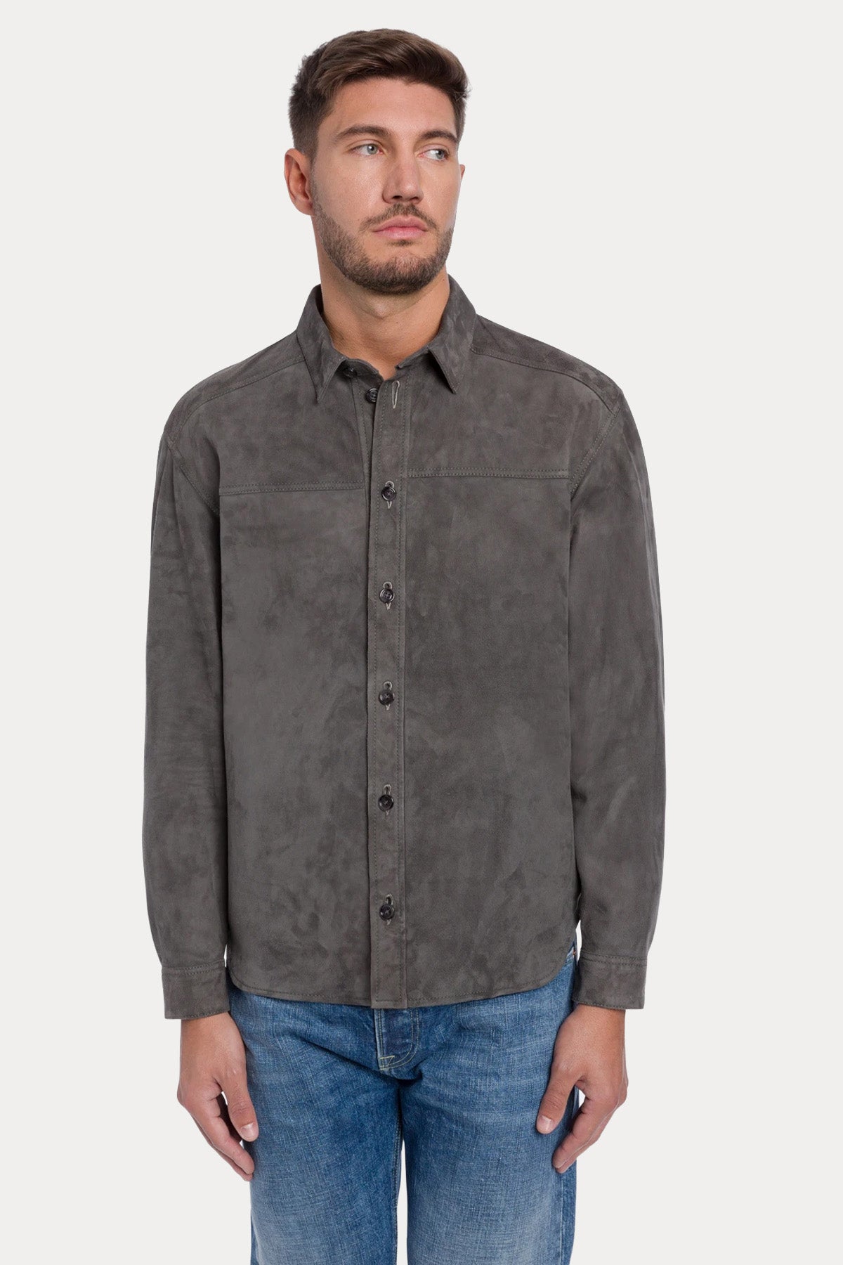 Dondup Regular Fit Süet Gömlek Ceket-Ceket-Libas