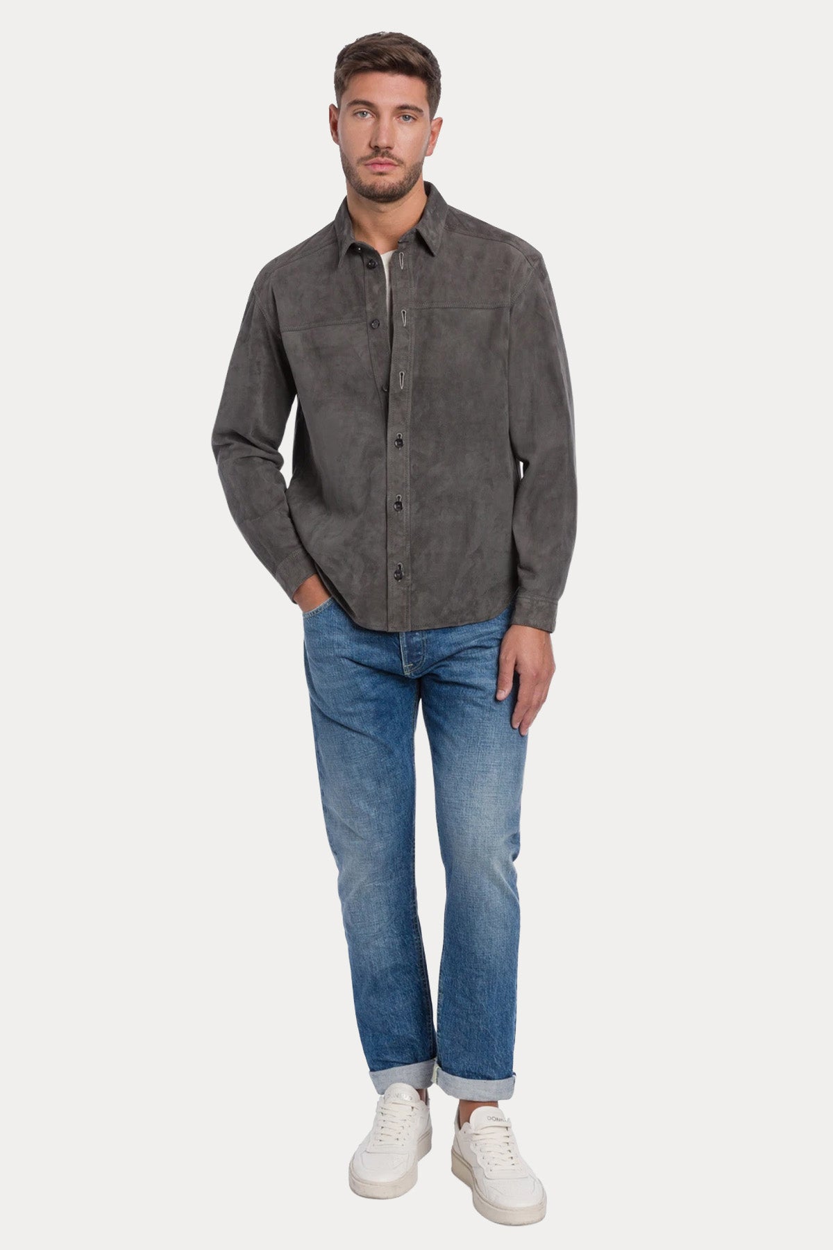 Dondup Regular Fit Süet Gömlek Ceket-Ceket-Libas